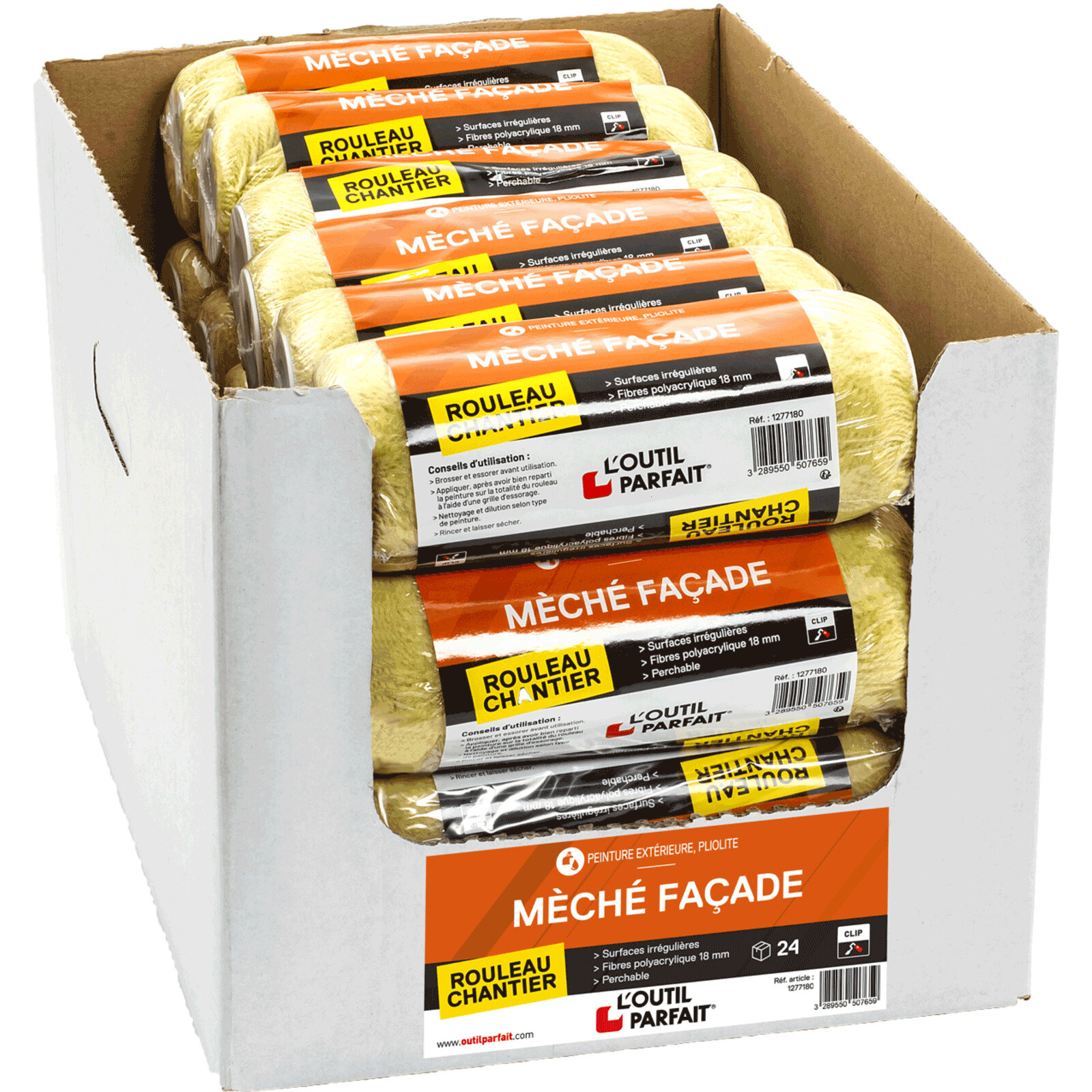 Manchon Façade méché Polyacrylique méché 18 mm Taille 180 mm L'OUTIL PARFAIT - 1277180