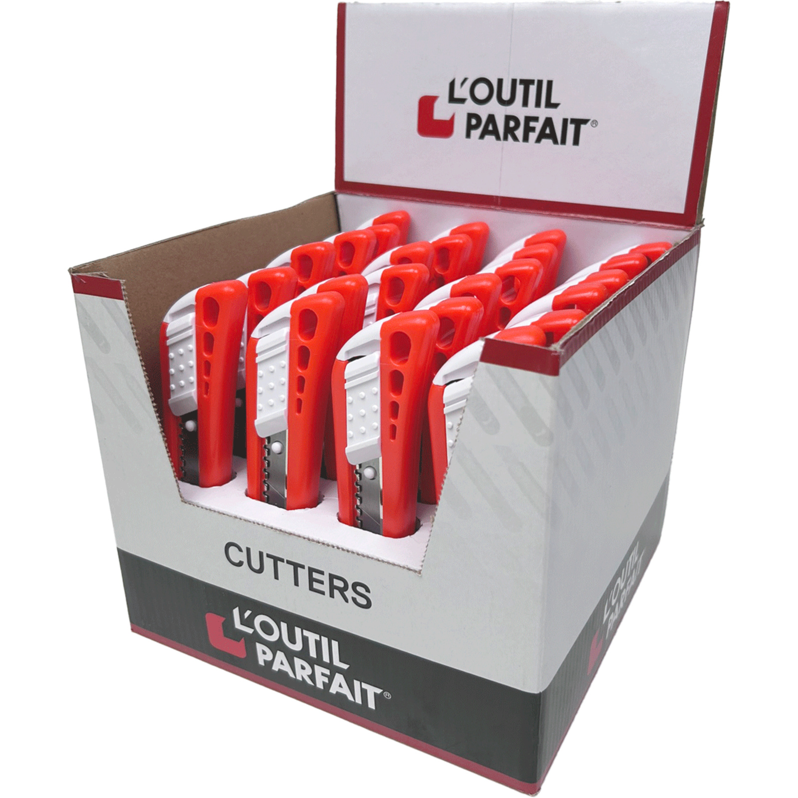 Cutter 18 mm Livré en boîte distributrice x24 L'OUTIL PARFAIT - 1451000
