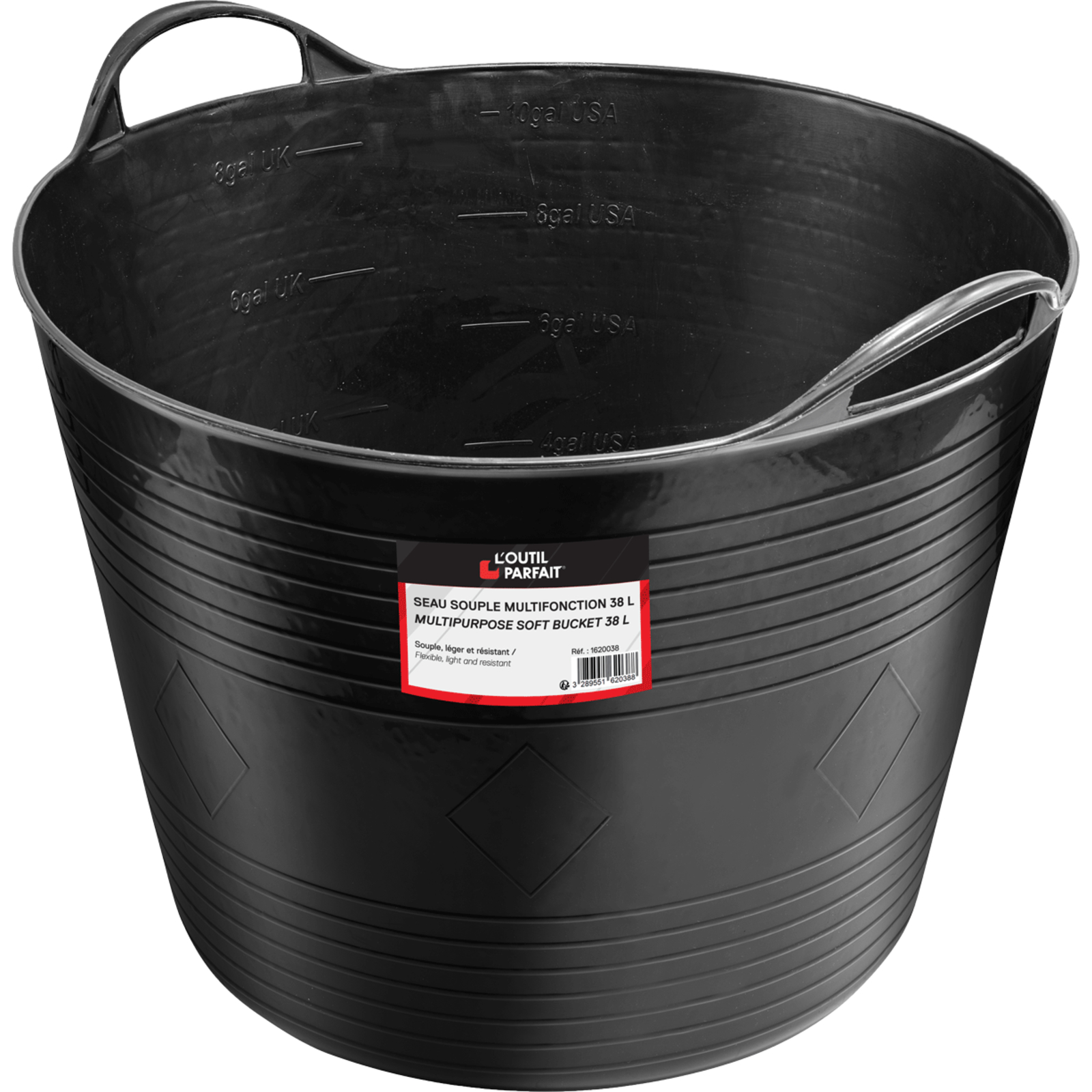 Seau souple multifonction 42L dimensions Ø 490/430 x H 385 mm L'OUTIL PARFAIT - 1620038