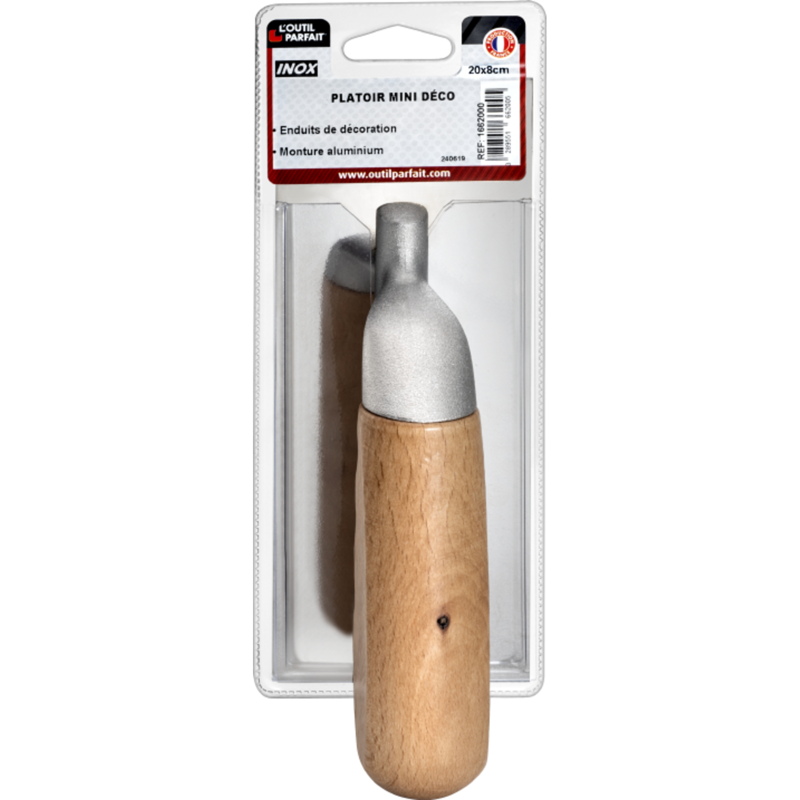 Platoir déco Inox dimensions 20 x 8 cm manche bois L'OUTIL PARFAIT - 1662000