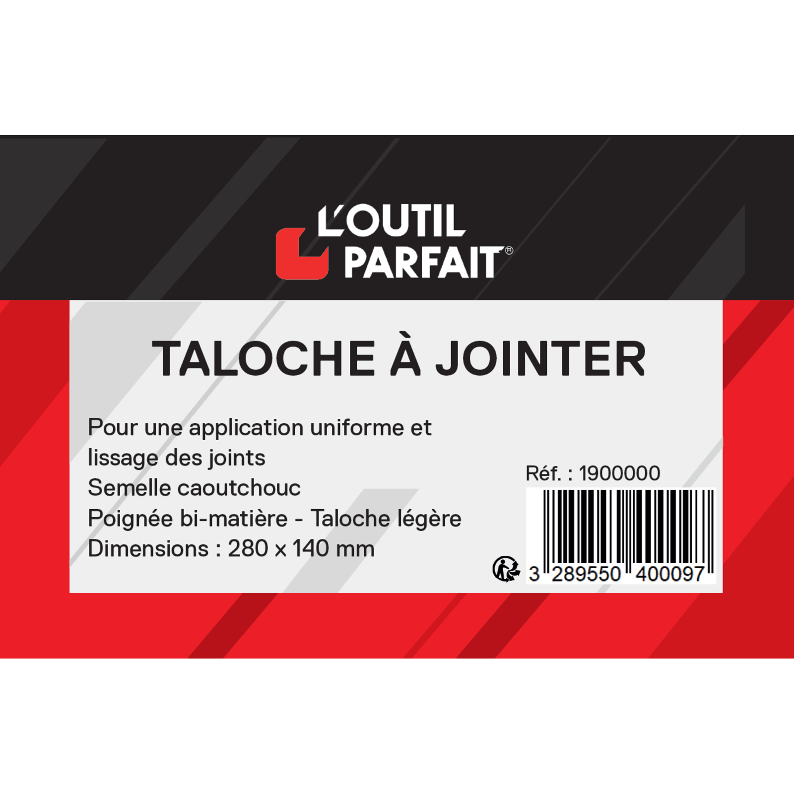 Taloche à jointer dimensions 28 x 14 cm L'OUTIL PARFAIT - 1900000