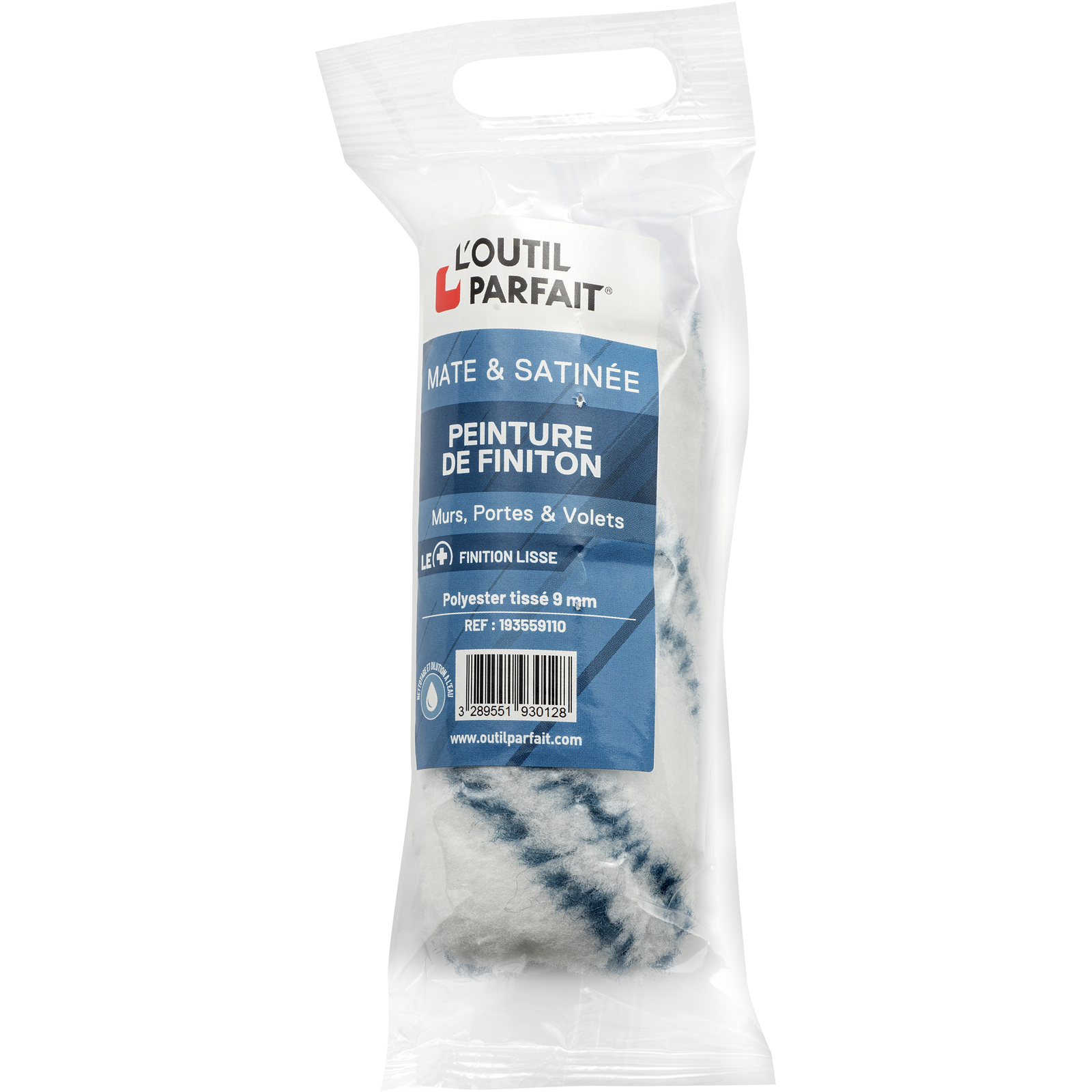 Manchon pour peinture de finition Ø30 Taille 110 mm Microfibre tissé 9 mm Sachet de 1 L'OUTIL PARFAIT - 193559110