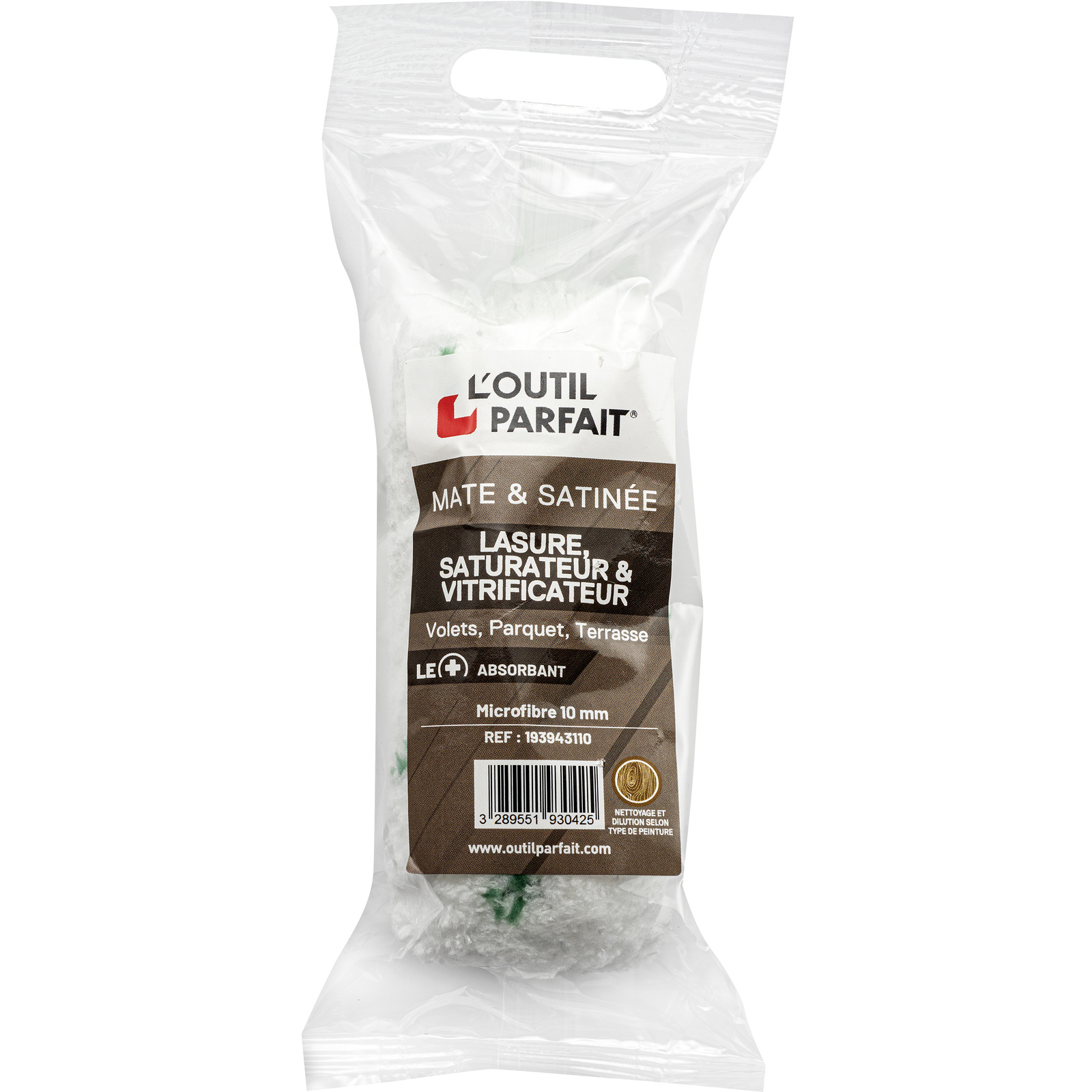 Manchon traitement du bois Ø30 Taille 110 mm Microfibre polyester 10 mm Sachet de 1 L'OUTIL PARFAIT - 193943110