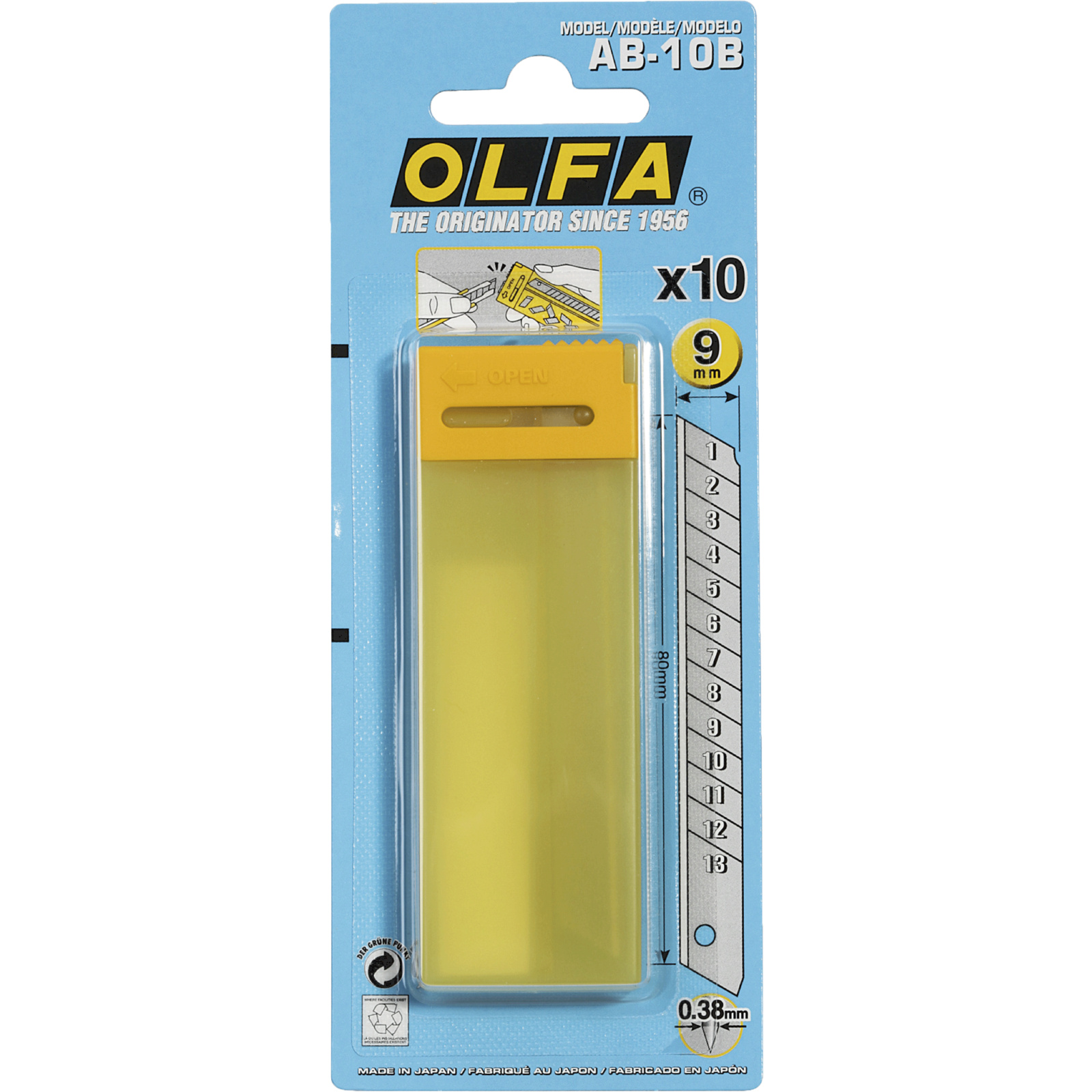 Lame Olfa AB Cutter 9 mm Etui 10 lames L'OUTIL PARFAIT - 2155000