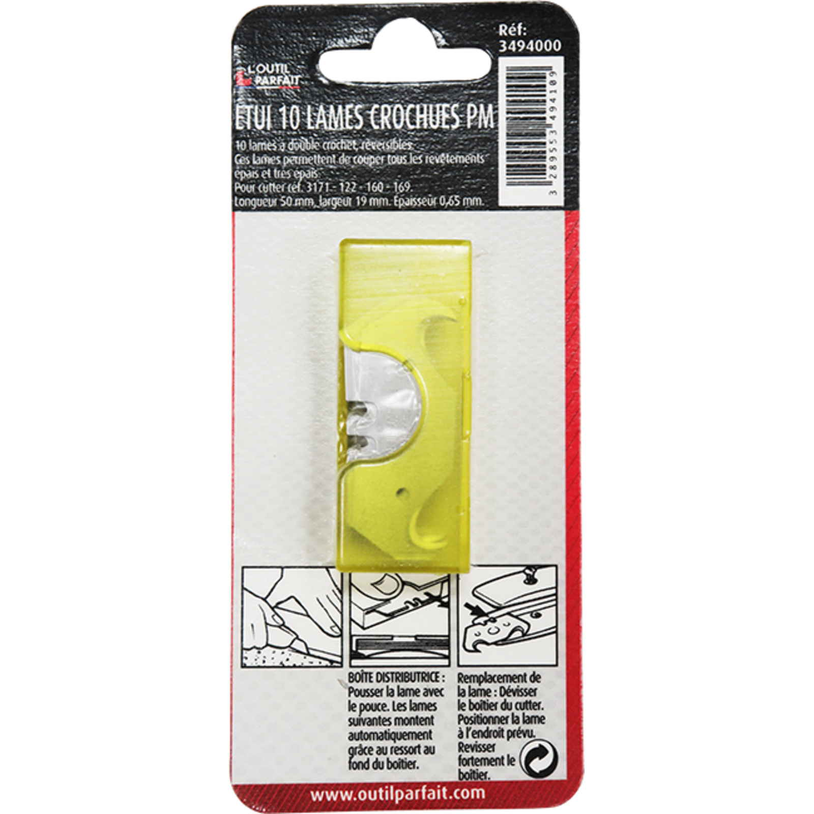 Lame grand crochet Pro Étui 10 lames L'OUTIL PARFAIT - 3494000