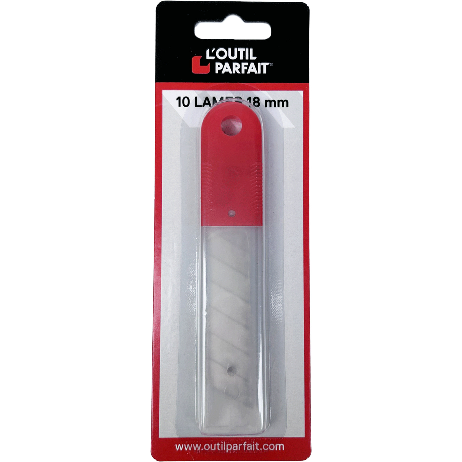 Lame standard Cutter 18 mm Lot de 10 lames en étui L'OUTIL PARFAIT - 3931000