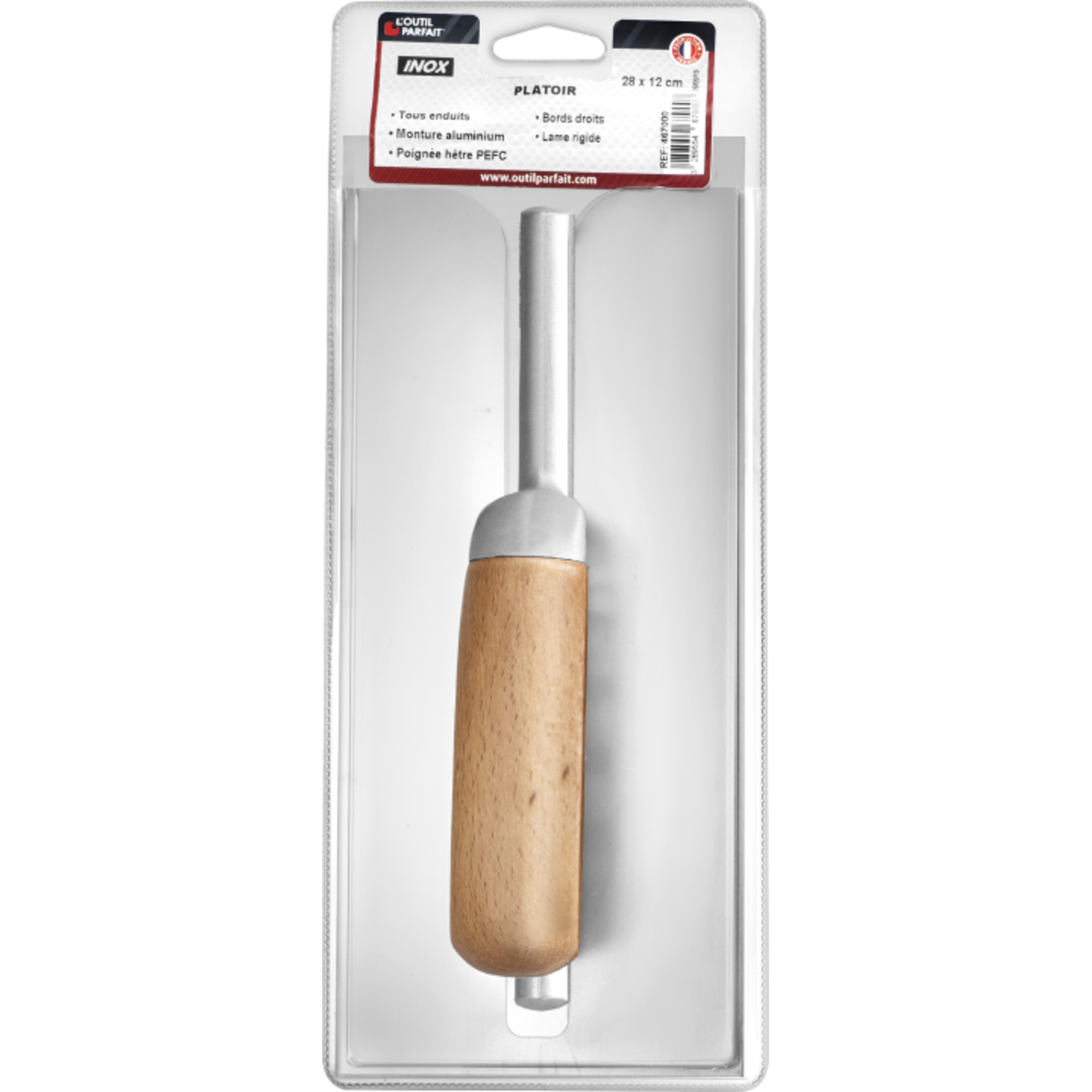 Platoir Inox dimensions 28 x 12 cm manche bois L'OUTIL PARFAIT - 467000