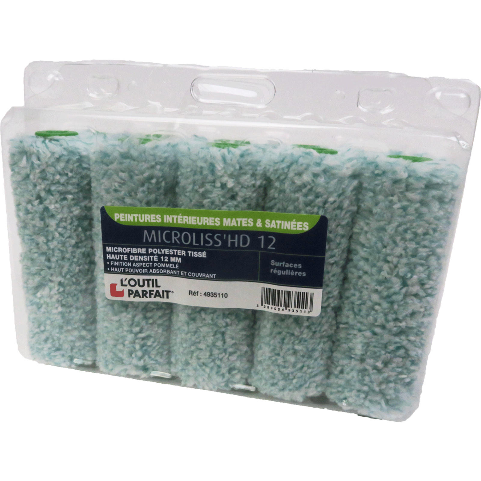 Manchon MicroLiss'HD 12 Microfibre polyester 12 mm Taille 110 mm Boîte de 10 L'OUTIL PARFAIT - 4935110