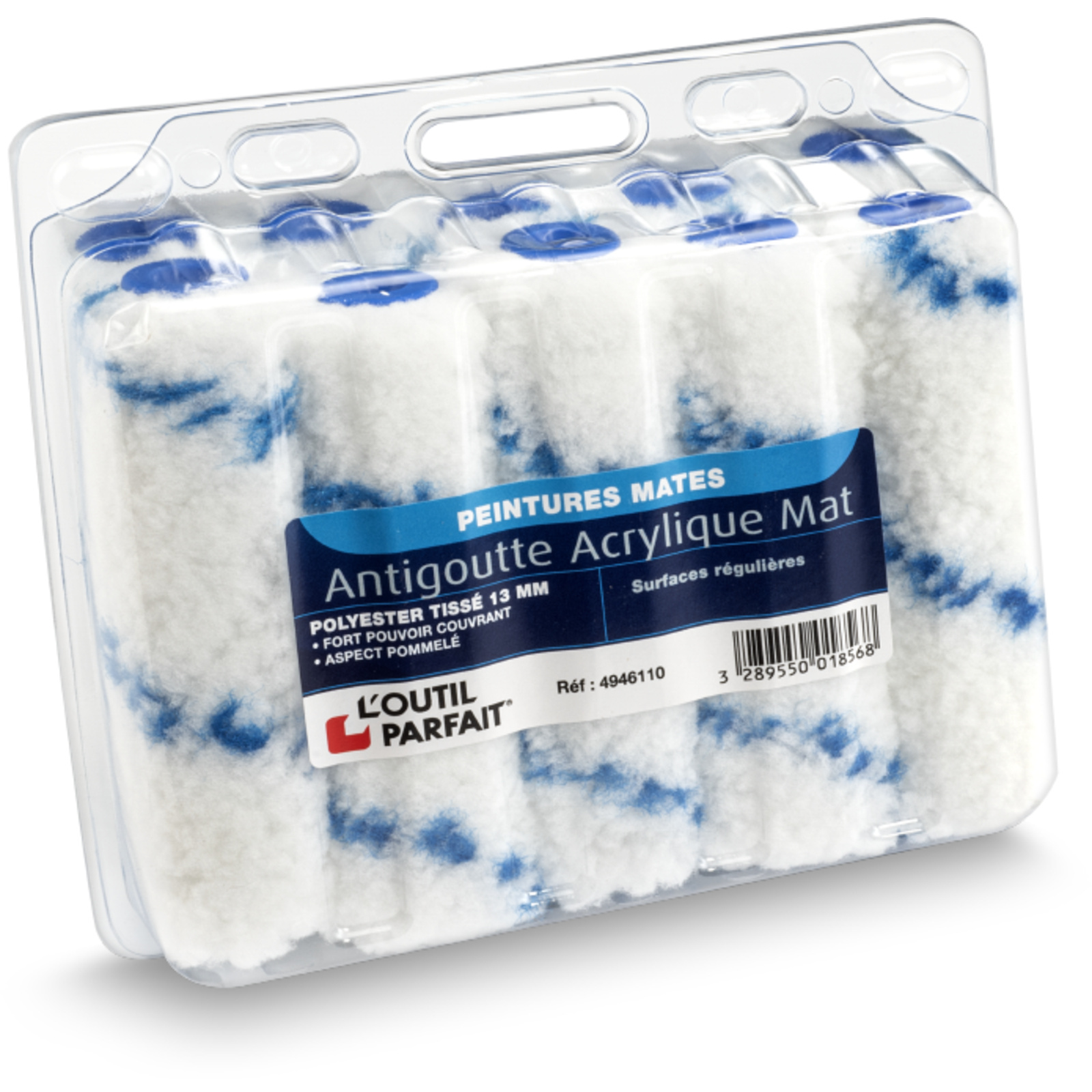 Manchon acrylique antigoutte Polyester tissé 13 mm Taille 110 mm Boîte de 10 L'OUTIL PARFAIT - 4946110