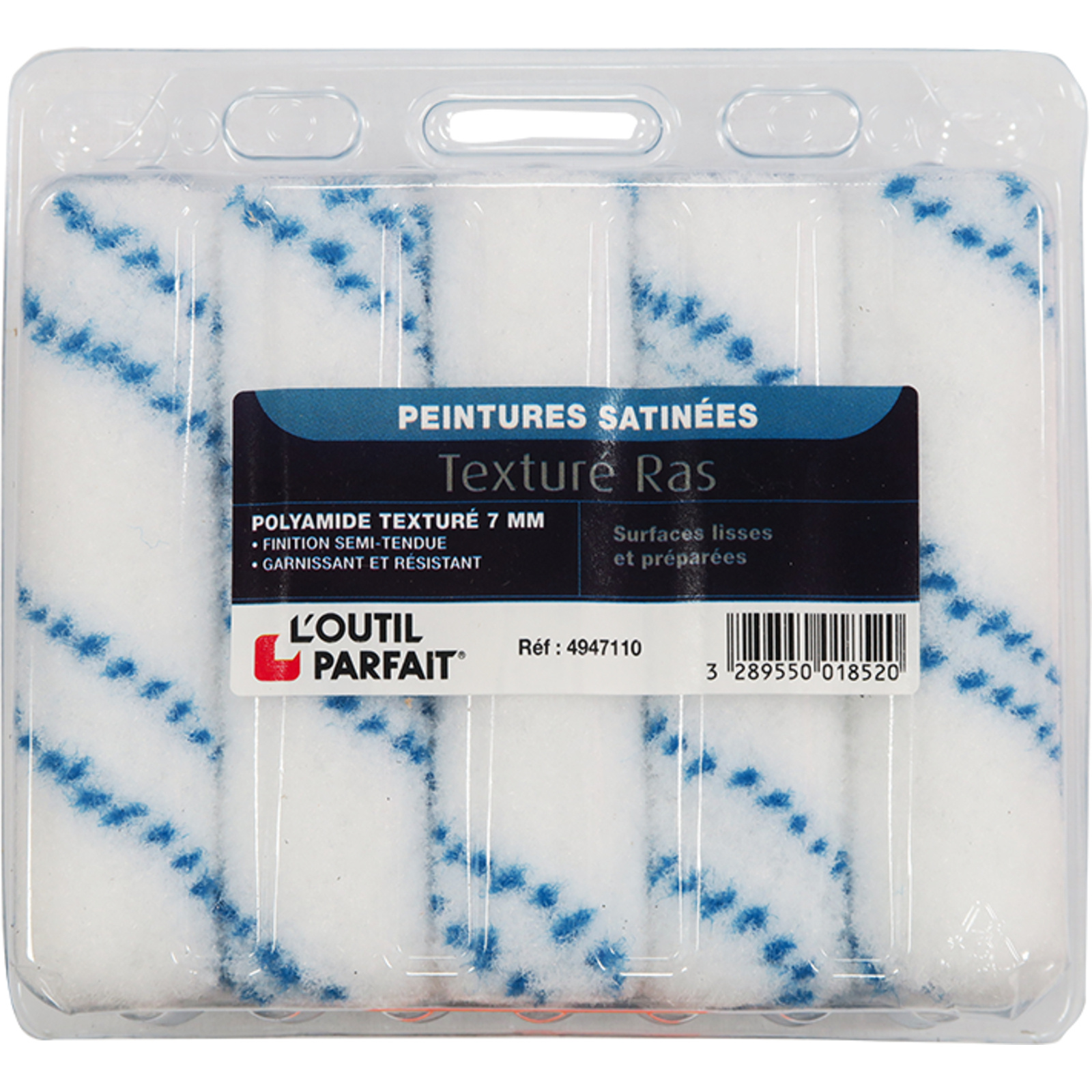 Manchon Texturé Ras Polyamide texturé 7 mm Taille 110 mm Boîte de 10 L'OUTIL PARFAIT - 4947110
