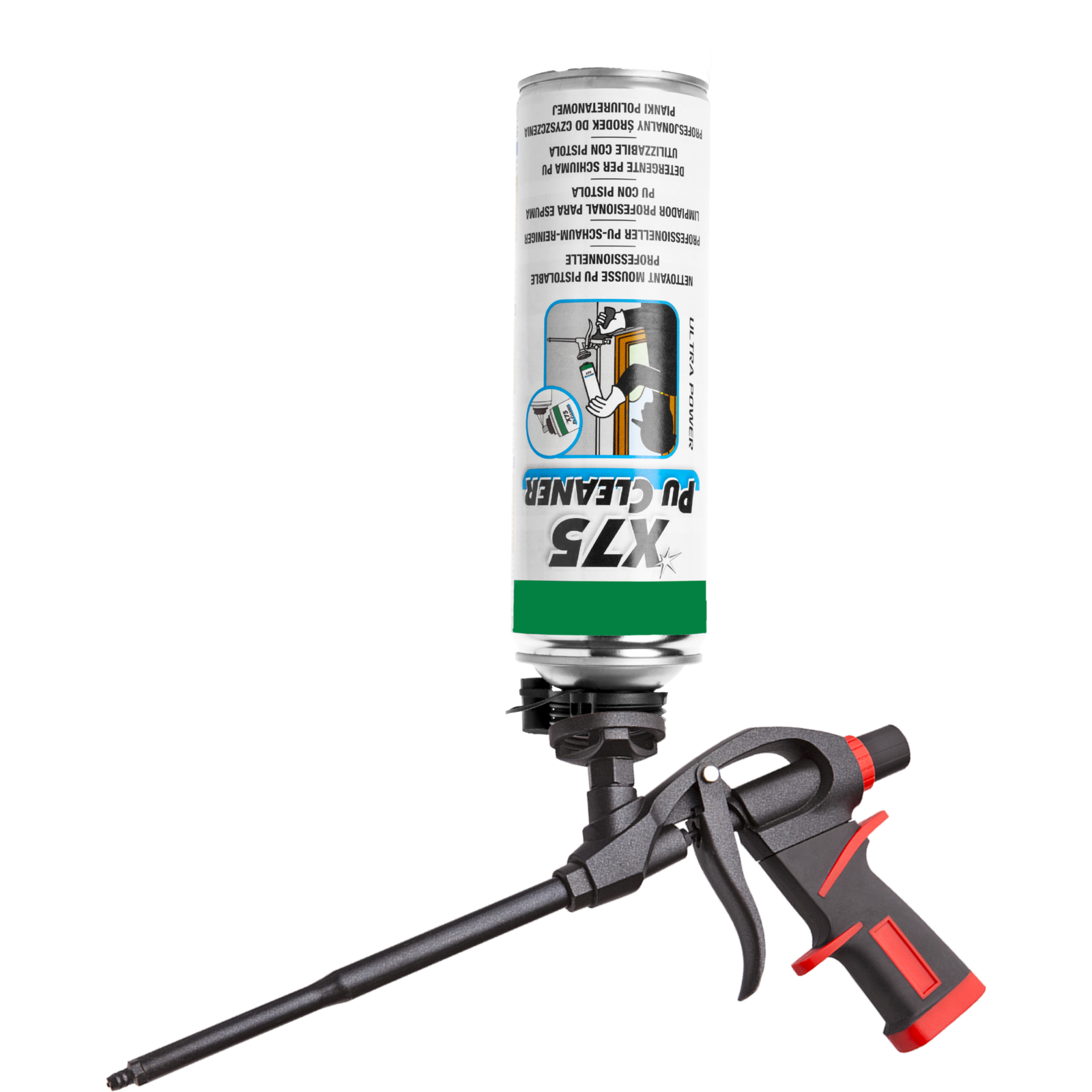 Nettoyant Pistolet mousse PU Aérosol 500 ml à visser + Buse de pulvérisation L'OUTIL PARFAIT - 5715000