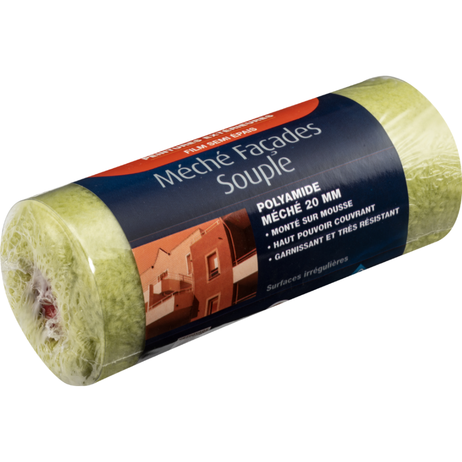 Manchon Façade méché souple polyamide méché 20 mm - Monté sur mousse Taille 180 mm L'OUTIL PARFAIT - 900580