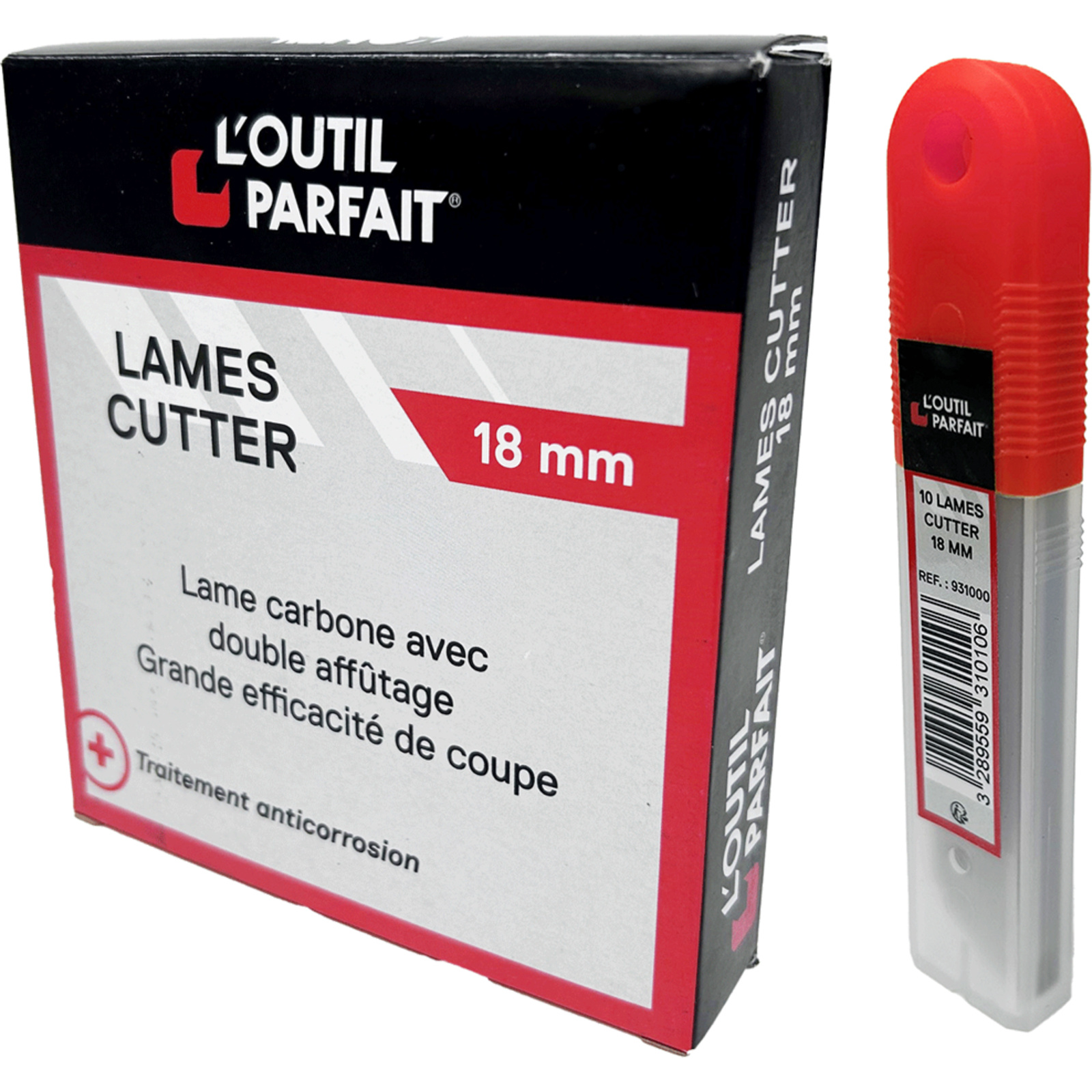 Lame standard Cutter 18 mm Lot de Étui 10 lames L'OUTIL PARFAIT - 931000