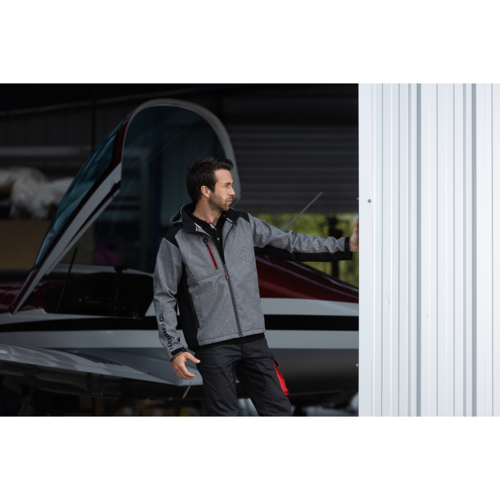 Veste Softshell TRIAL gris et noir à capuche amovible FACOM - FXWW2020E