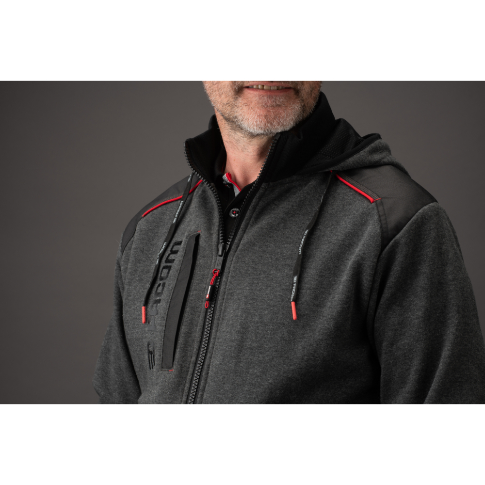 Sweat JUMPER gris zippé à capuche et col montant FACOM - FXWW8000E