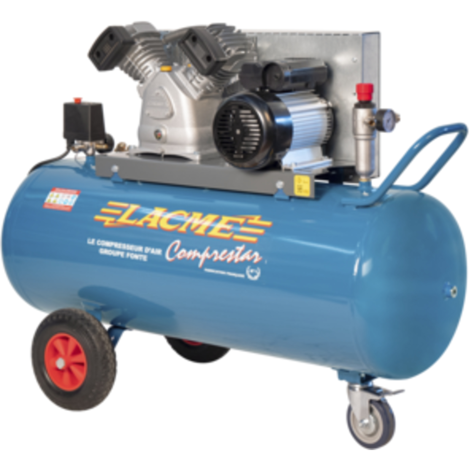 Compresseur mobile Comprestar 23V150M - 23m³/h monophasé - 150 litres - 11 bar LACME - 128500