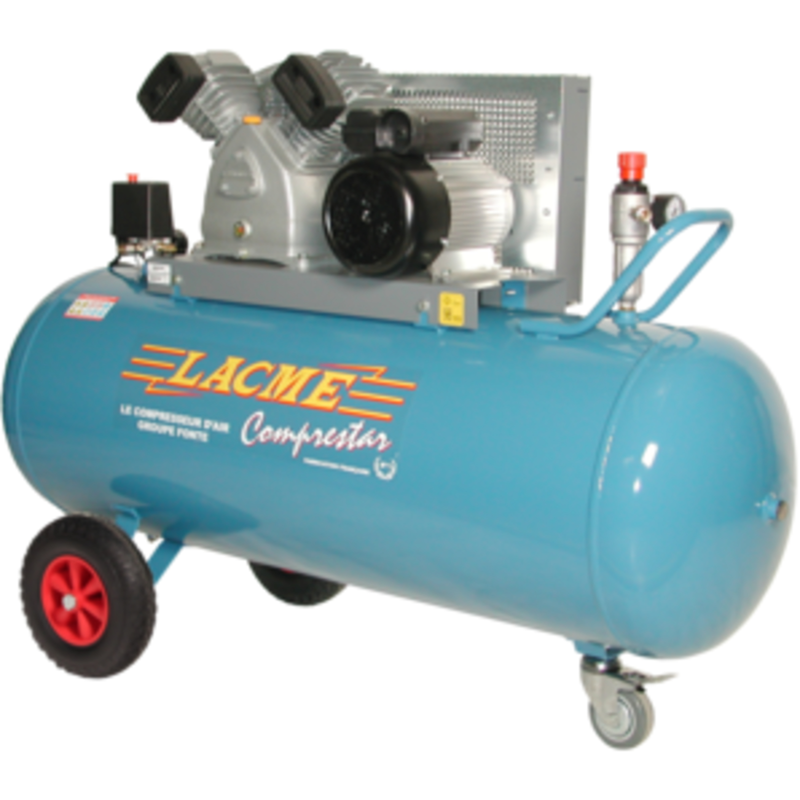 Compresseur mobile Comprestar 23V200M - 23m³/h monophasé - 200 litres - 11 bar LACME - 128700