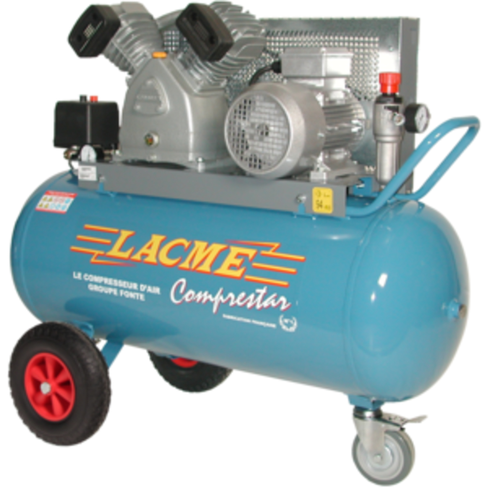 Compresseur mobile Comprestar 27V100T - 27 m³/h triphasé - 100 litres - 11 bar LACME - 149200