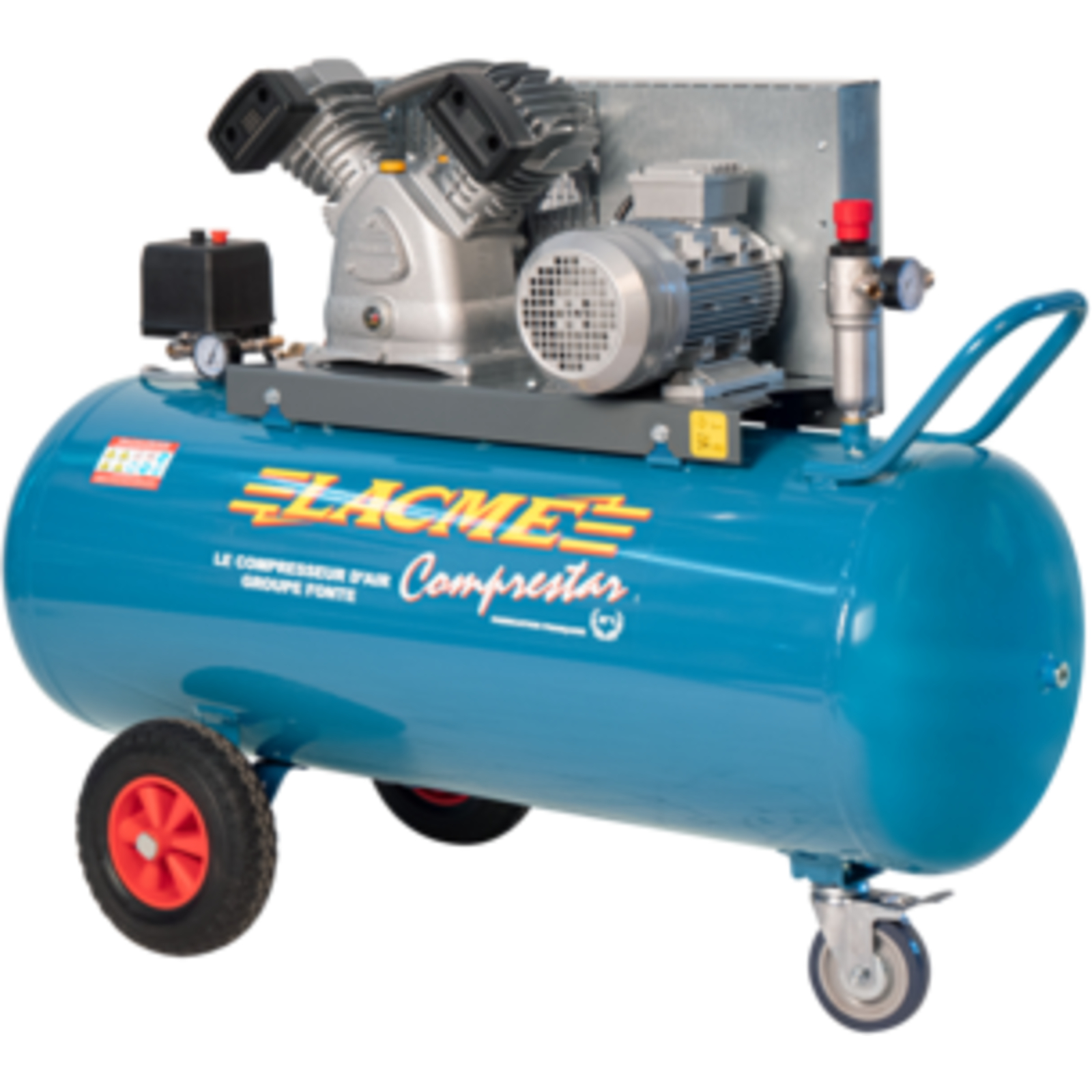 Compresseur mobile Comprestar 27V150T - 27 m³/h triphasé - 150 litres - 11 bar LACME - 149400