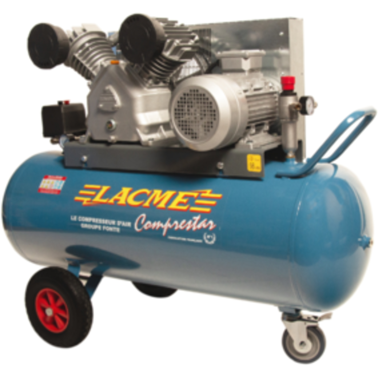 Compresseur mobile Comprestar 36V150T - 36 m³/h triphasé - 150 litres - 11 bar LACME - 158000