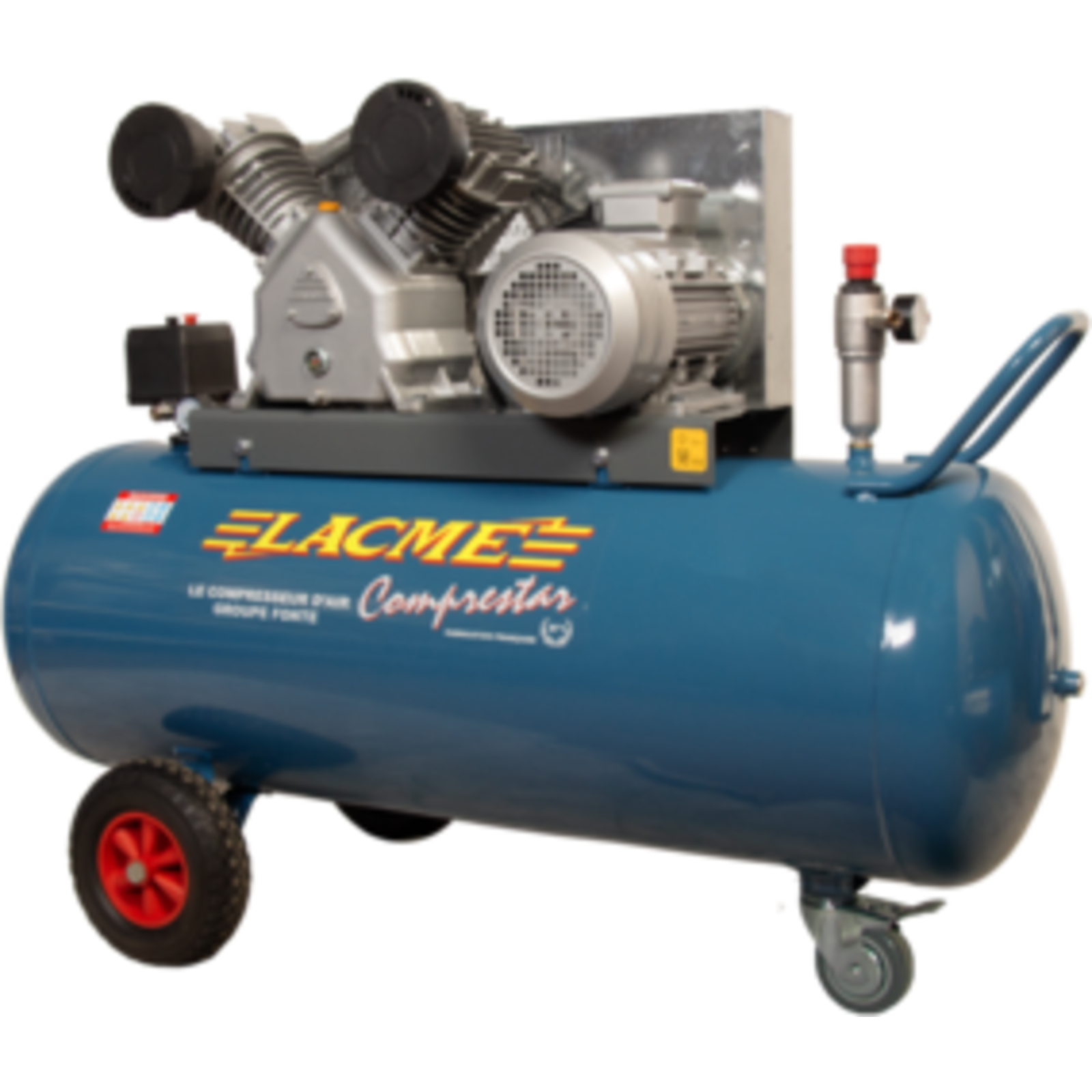 Compresseur mobile Comprestar 36V200T - 36 m³/h triphasé - 200 litres - 11 bar LACME - 158100