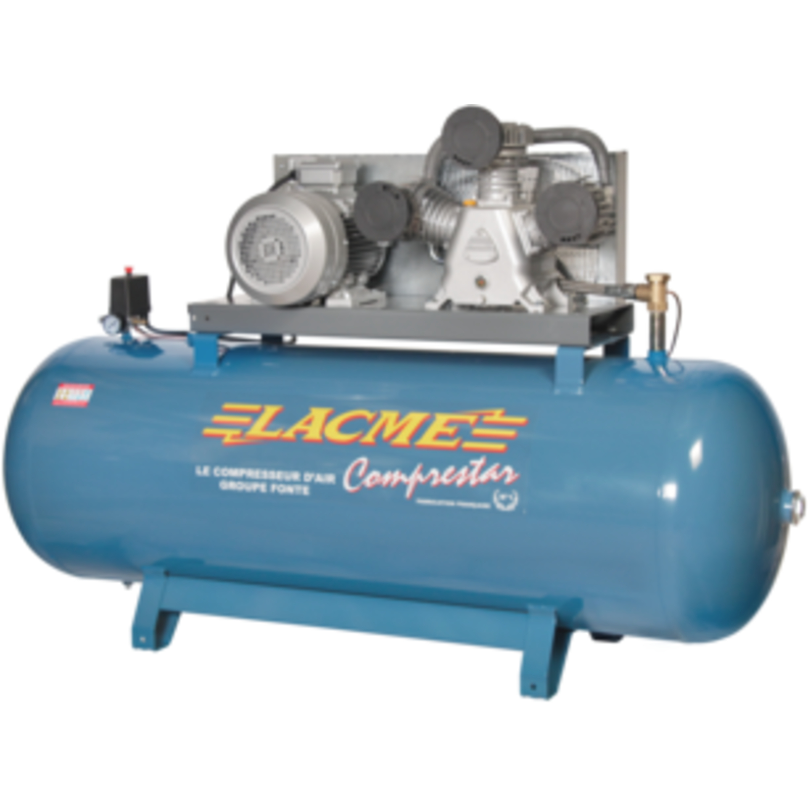 Compresseur fixe Comprestar 55W500T - 55 m³/h triphasé - 500 litres - 11 bar LACME - 161000