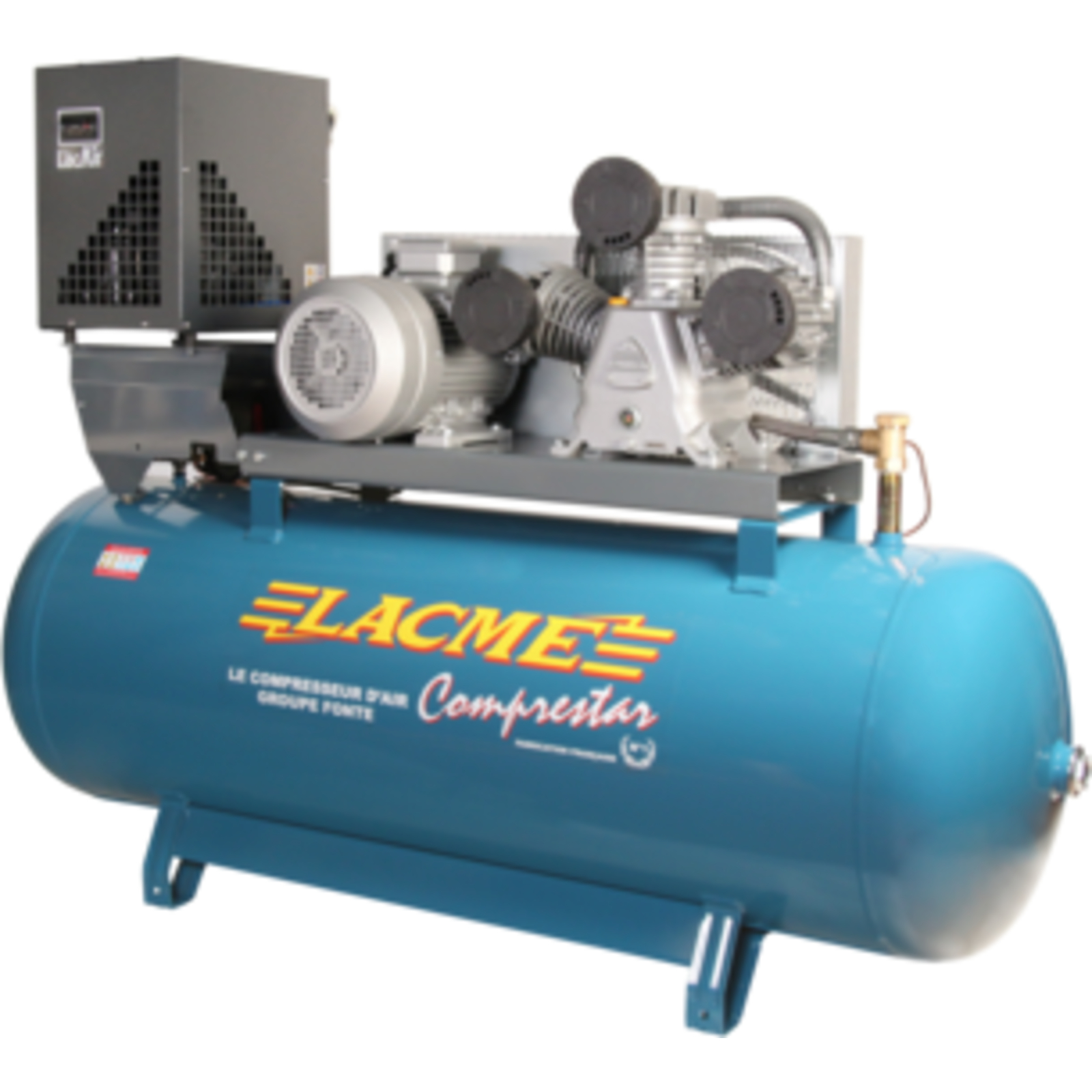Compresseur fixe Comprestar 55W500T-SC - 55 m³/h triphasé  500 Lt - 11 bar avec sécheur LACME - 161050