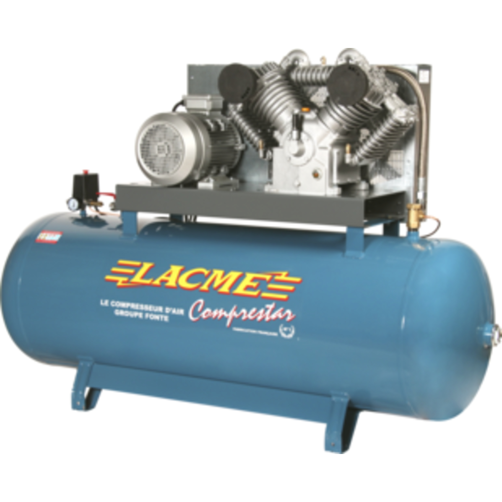 Compresseur fixe Comprestar 5060V2B - 60 m³/h triphasé - 500 litres - 12 bar LACME - 163400