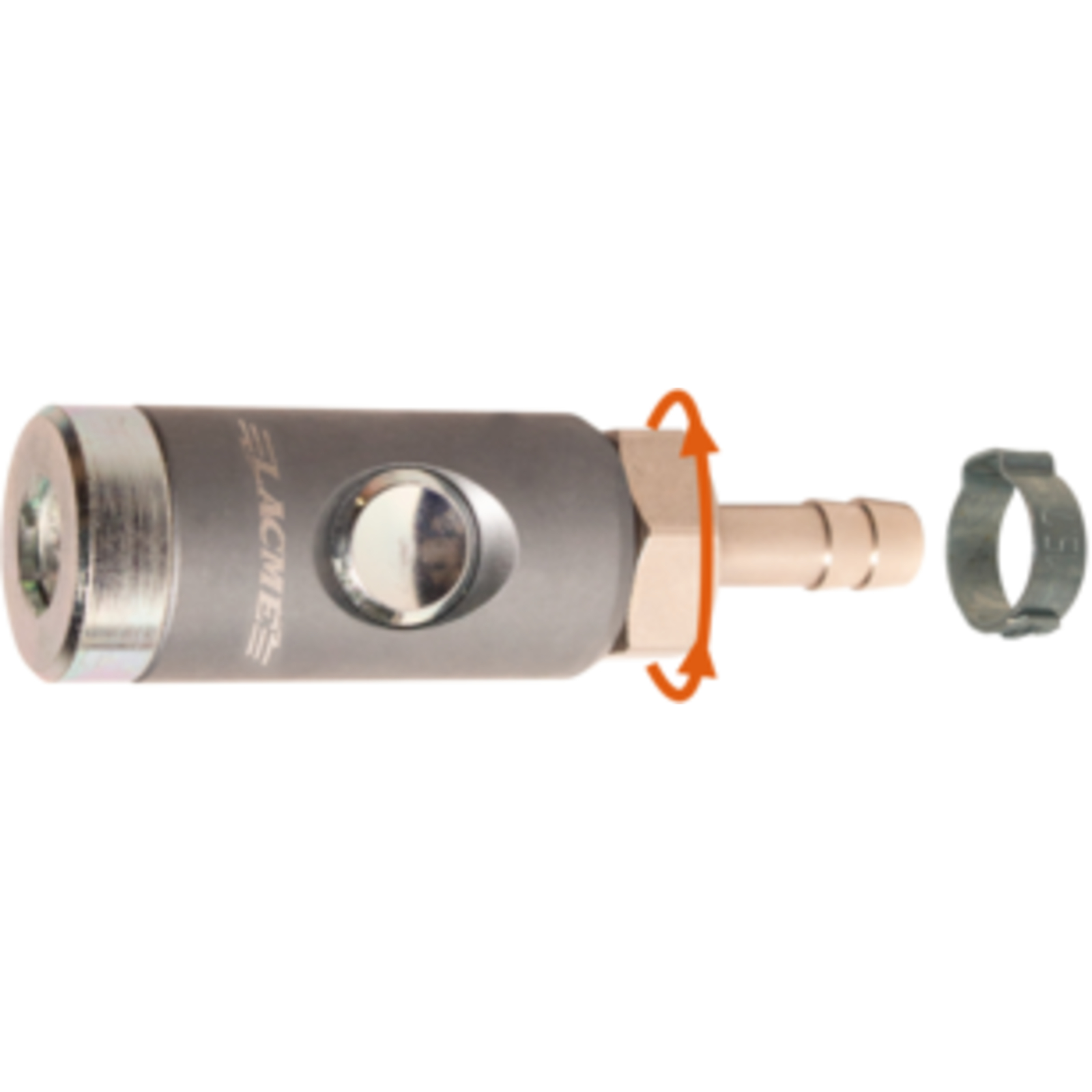 Rac 2100 S Coupleur de sécurité ISO B 5,5 - Cannelé Tuyau Ø 8 mm + Collier LACME - 364314