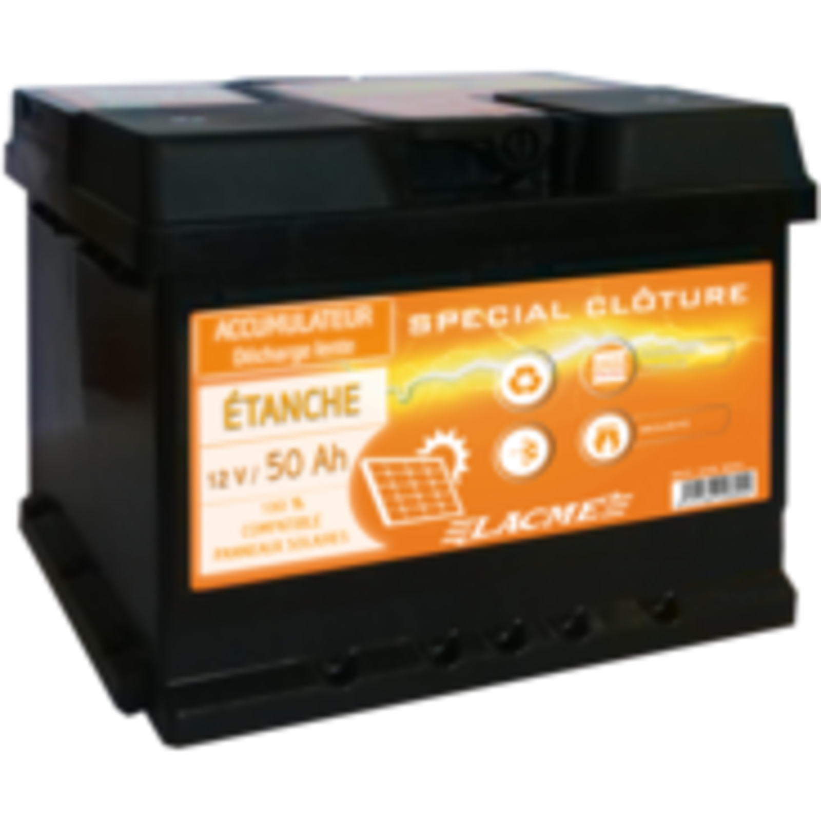 Accu 12V/50Ah pour l'alimentation des clôtures électriques LACME - 620800