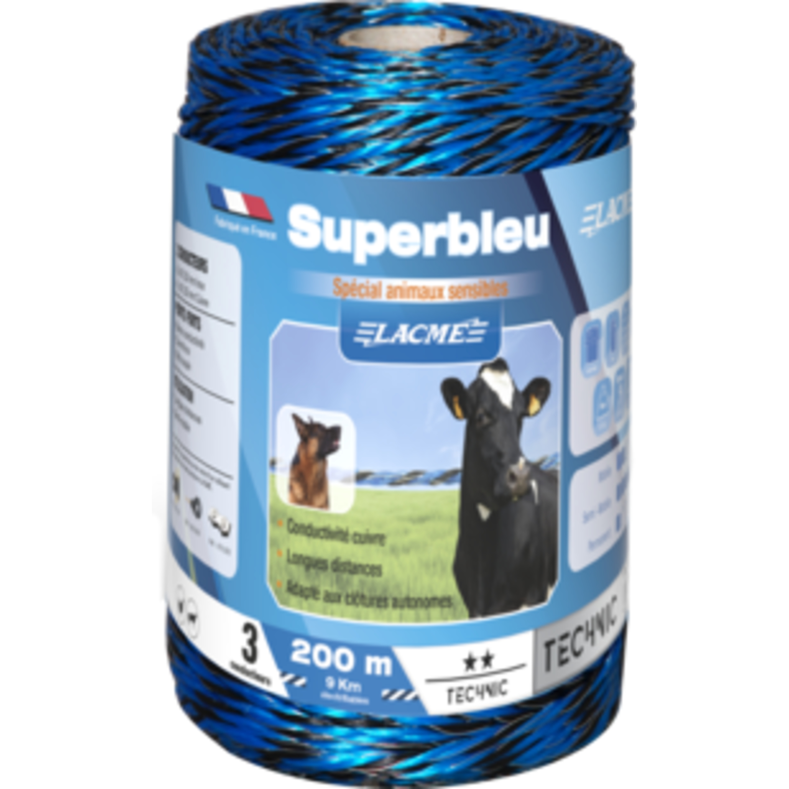 Superbleu 3 Conducteurs Bobine 200 m - LACME - 631500