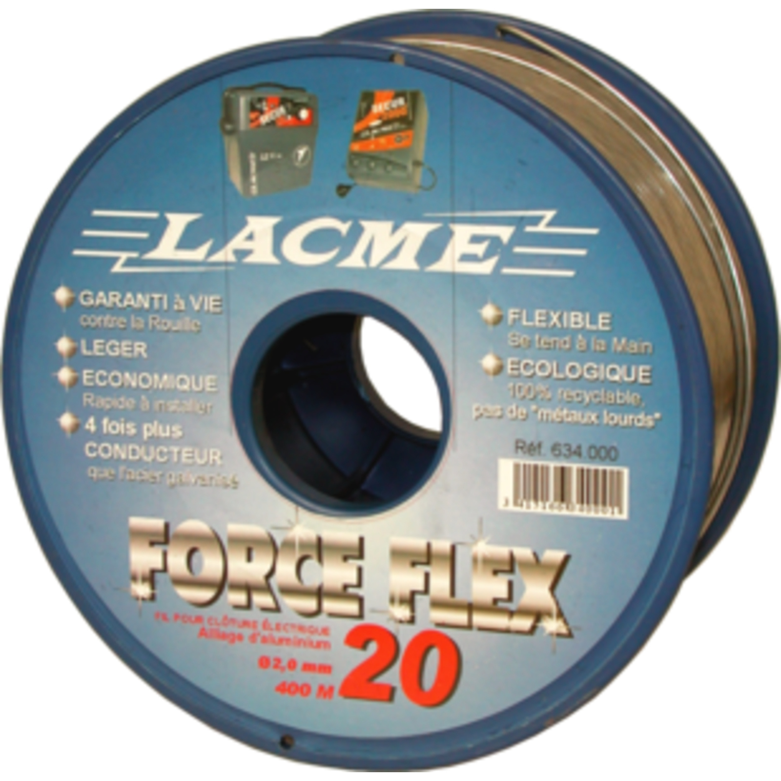 Forceflex 20 mono brin Ø2 mm Bobine 400 m - LACME - 634000