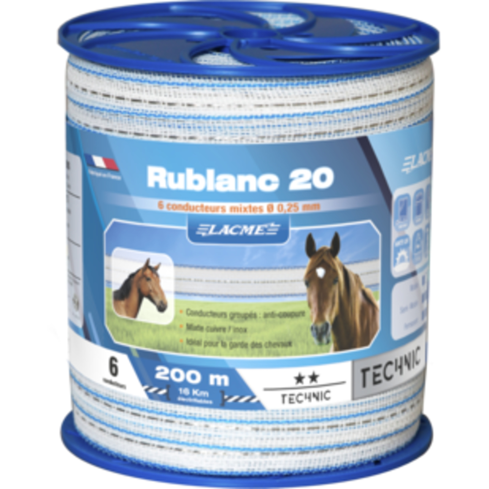 Rublanc 20 6 Conducteurs Bobine 200 m - LACME - 635600