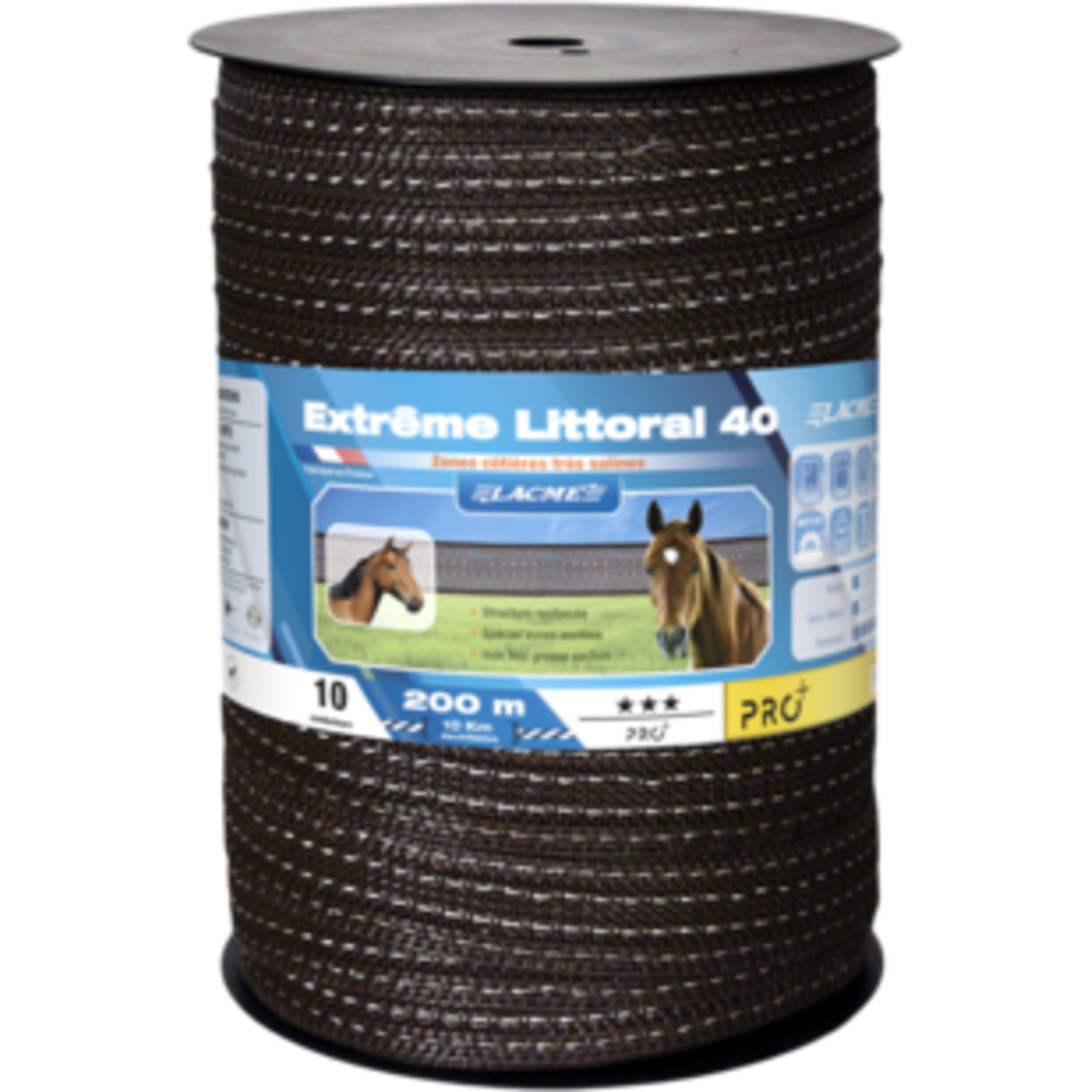 Ruban extrême et littoral 40 mm 10 Conducteurs Bobine 200 m - marron - LACME - 637450