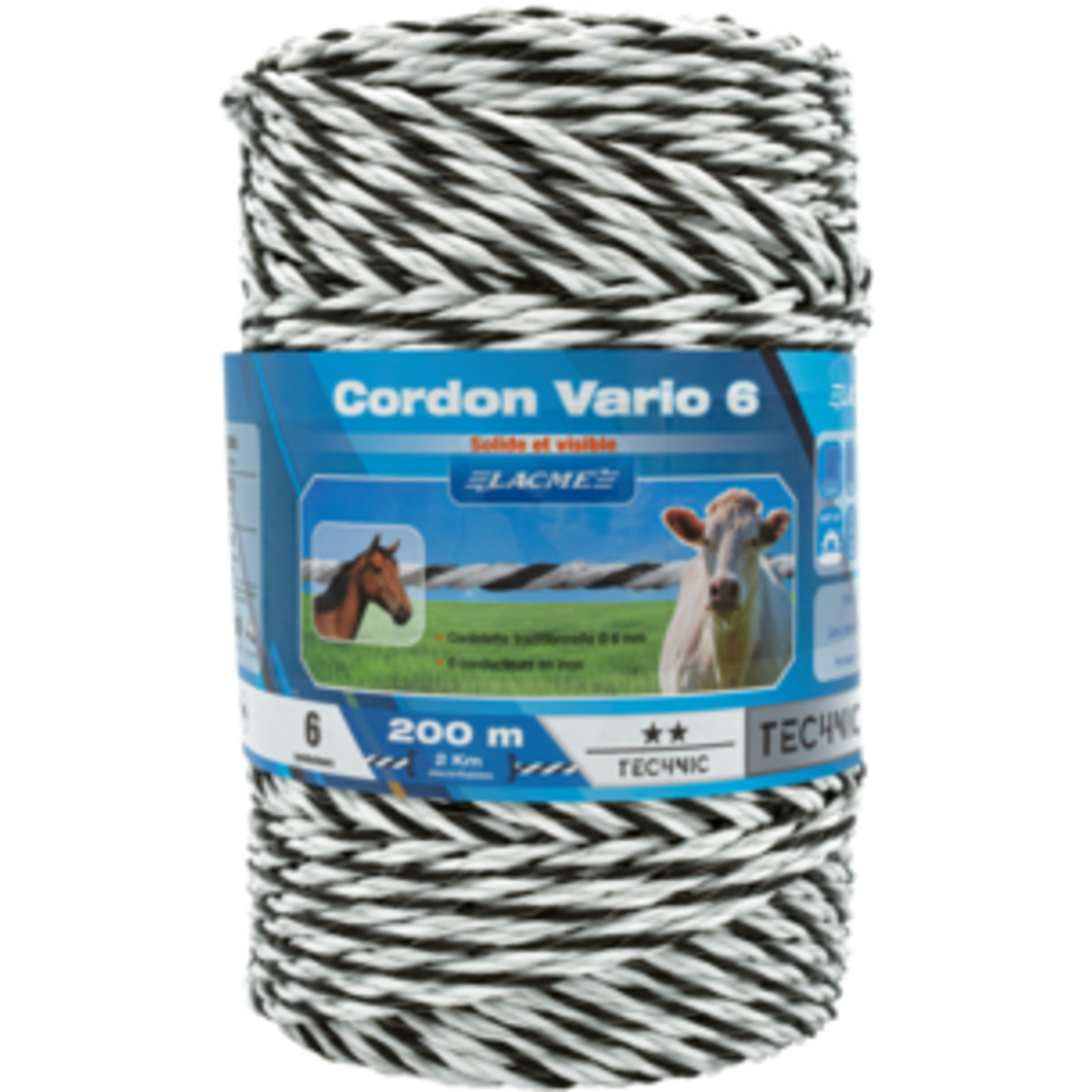 Cordon vario 6 6 Conducteurs Bobine 200 m - LACME - 638000