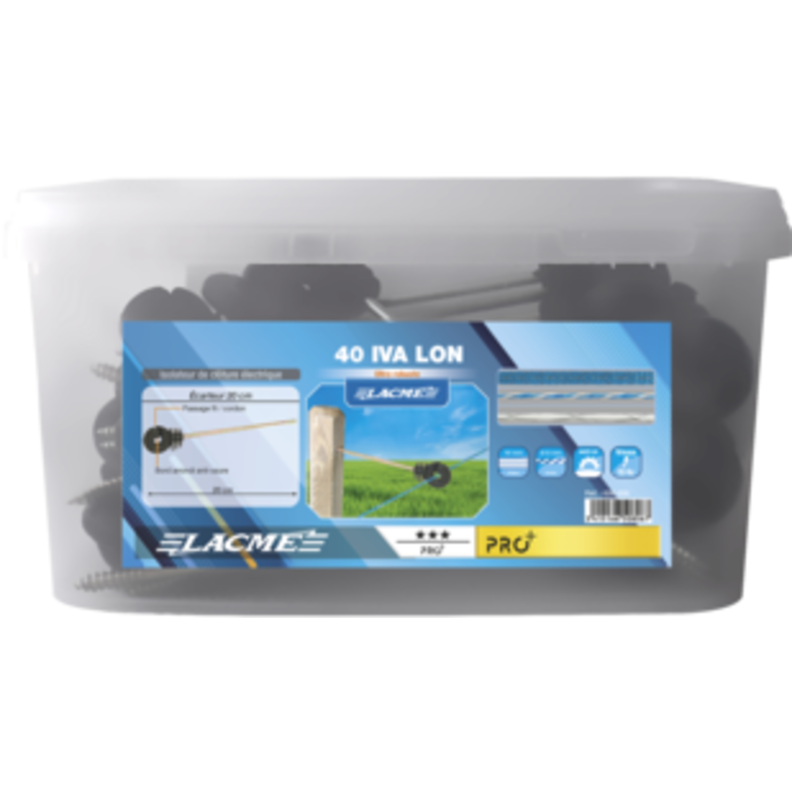 Seau de 40 Iva-lon Isolateur Ecarteur poteau bois fils - LACME - 650806