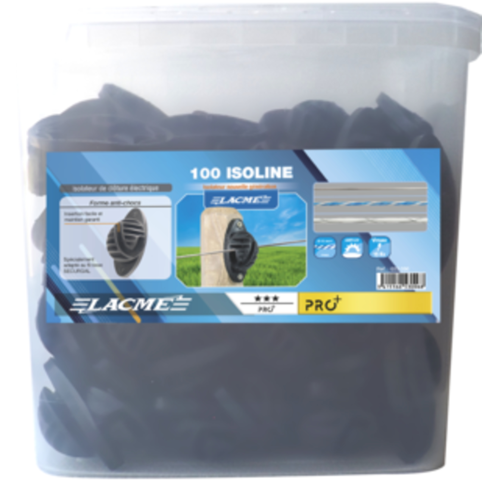 Seau de 100 Isoline Isolateur poteau bois fils lisses - LACME - 653006