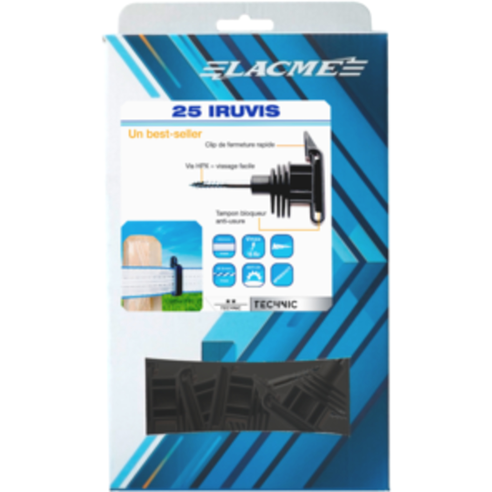 Boite de 25 Iruvis-hpx Isolateur Poteaux bois / rubans - LACME - 657004