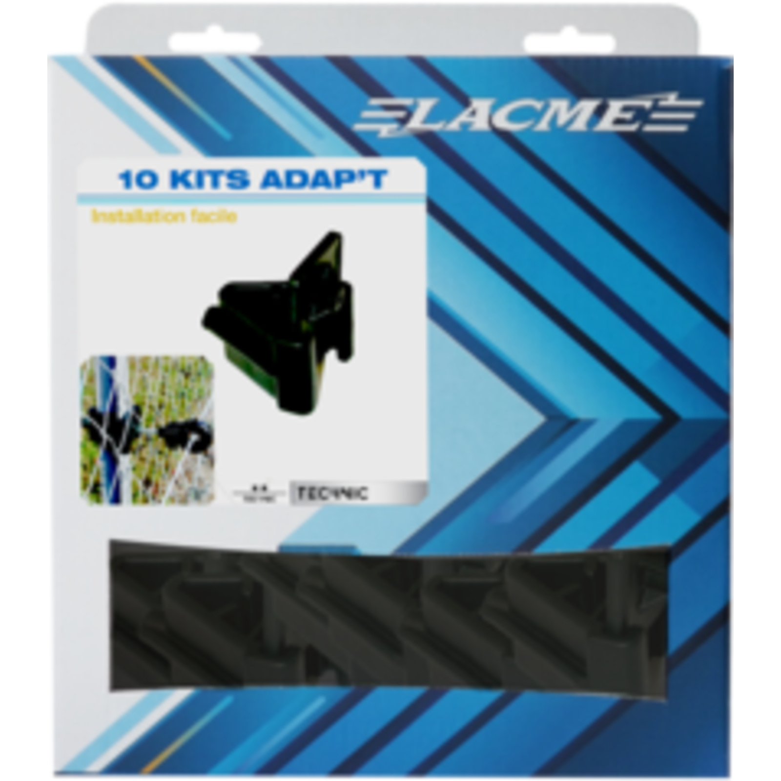 Boite de 10 Kit adap't Isolateur Piquets T métal fils - LACME - 659004