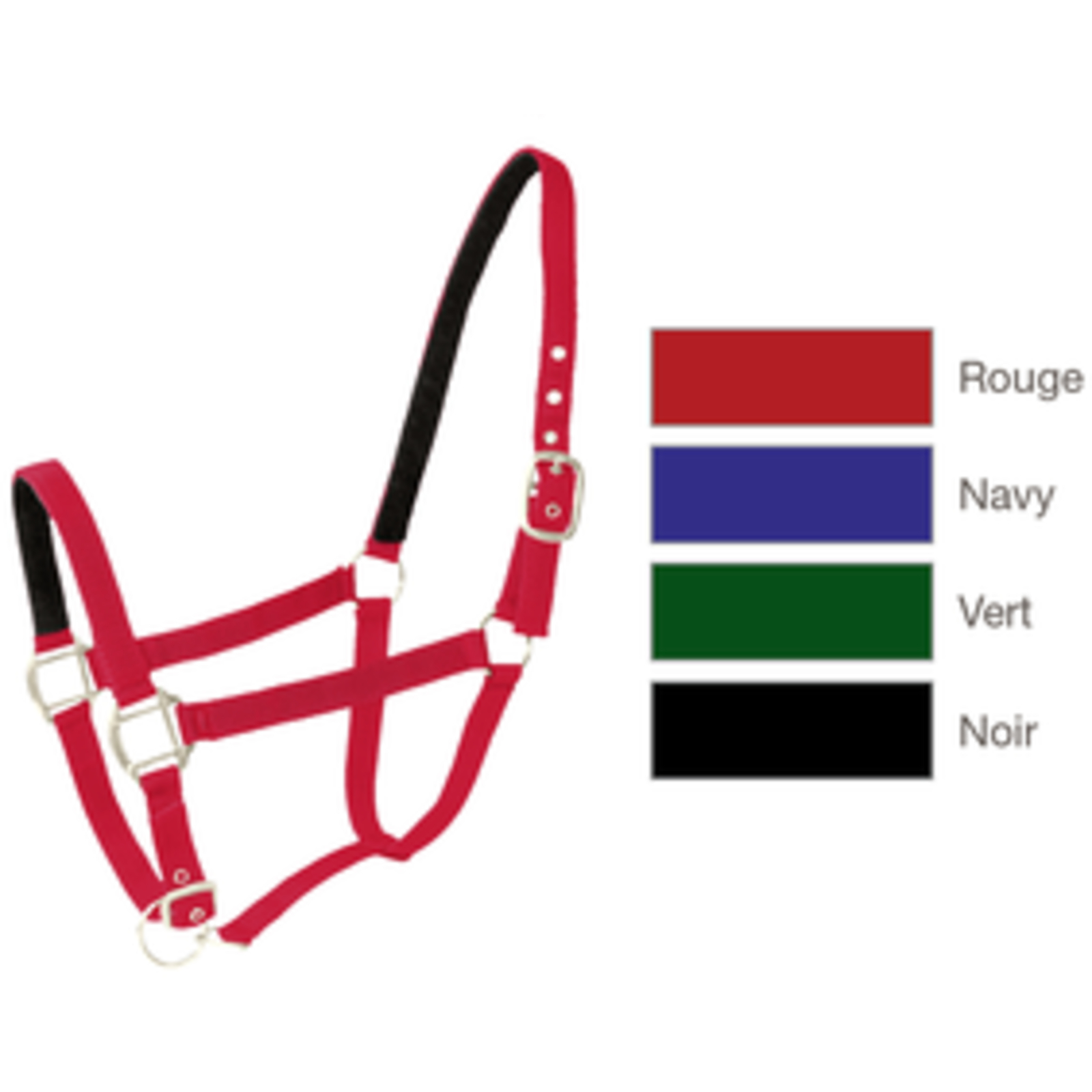 Licol Doublé Cuir Poney Rouge LACME - 805000