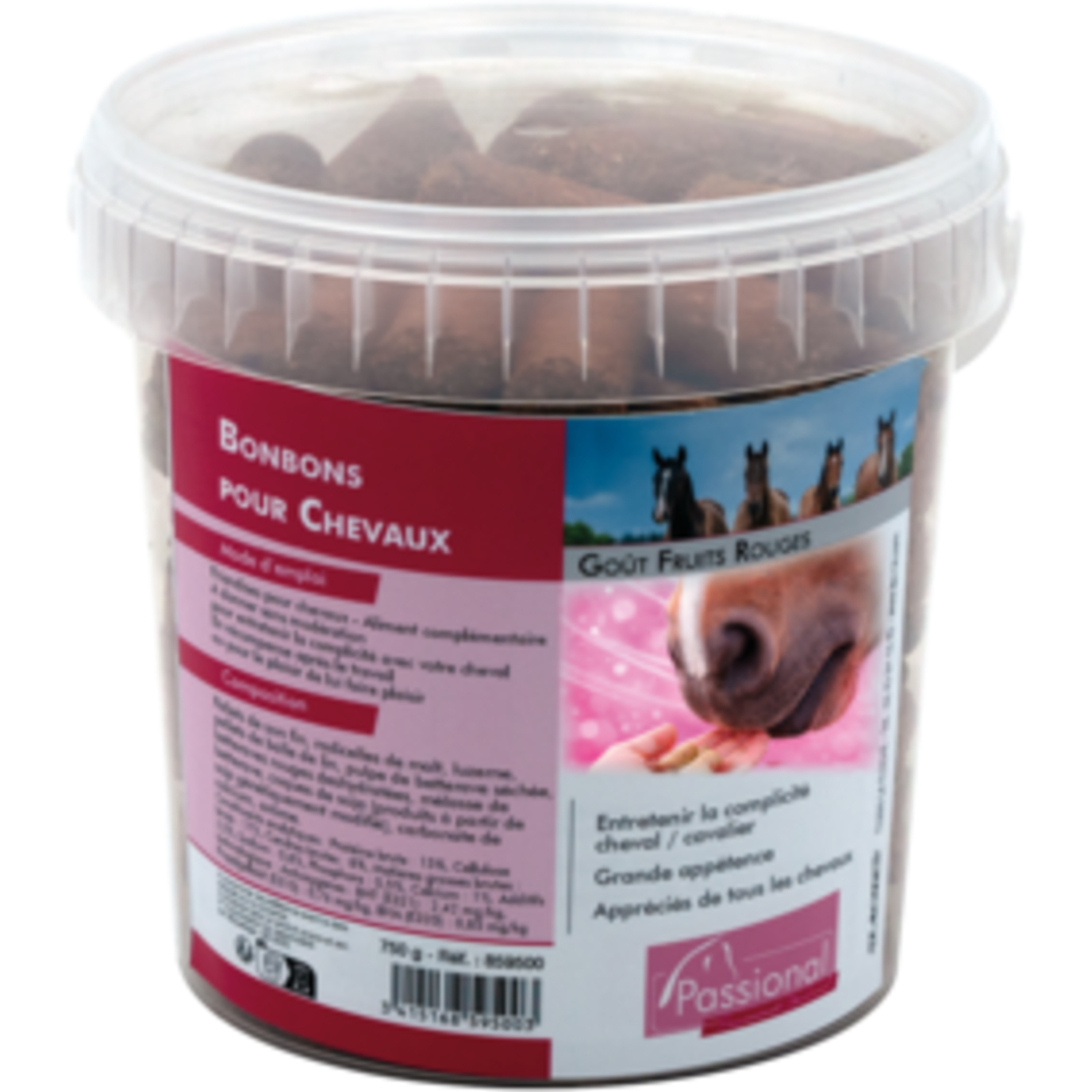 Bonbons Pour Chevaux Goût Fruits Rouges En Seau 750 G LACME - 859500