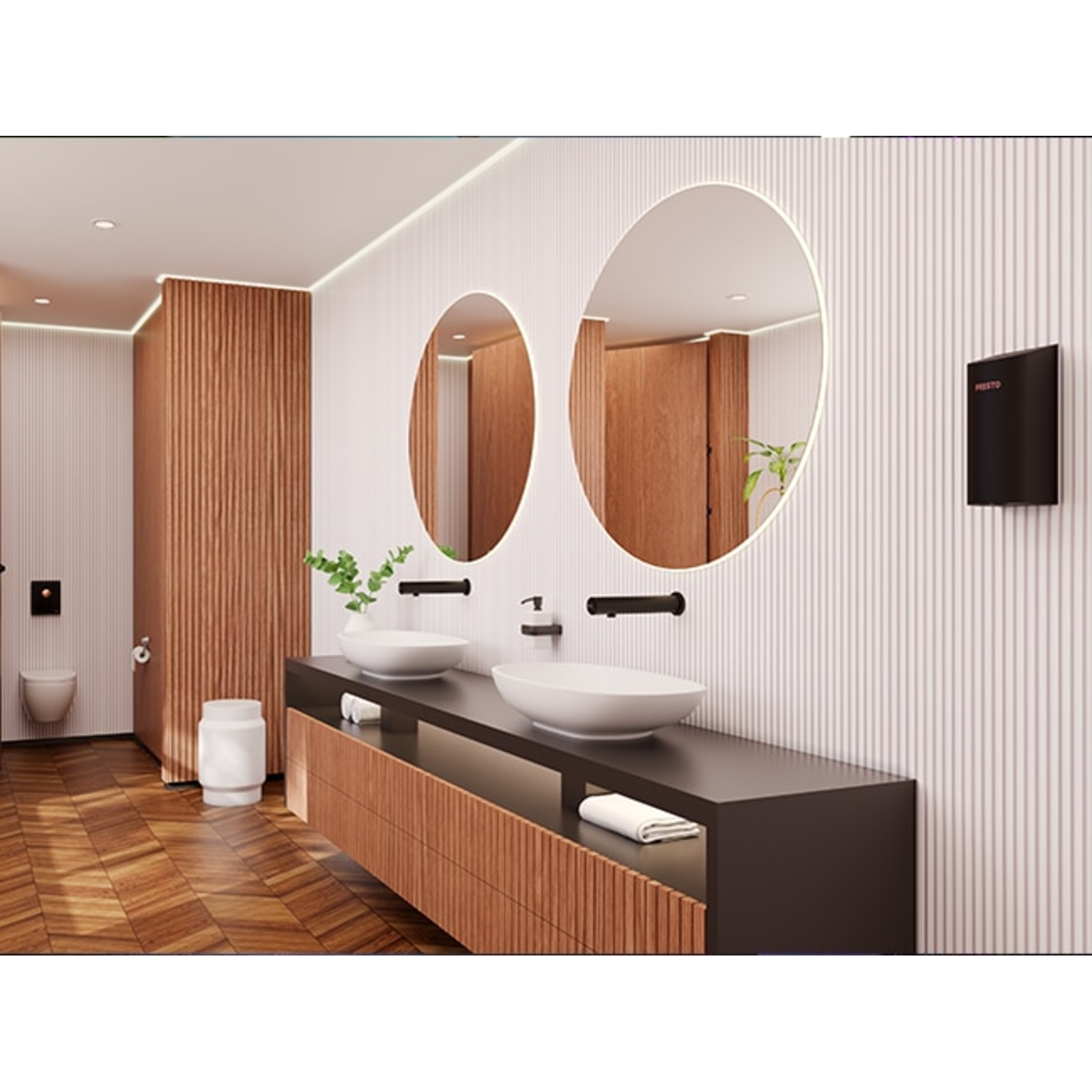Distributeur savon liquide mural sans contact 1 L chrome secteur PRESTO - 60384