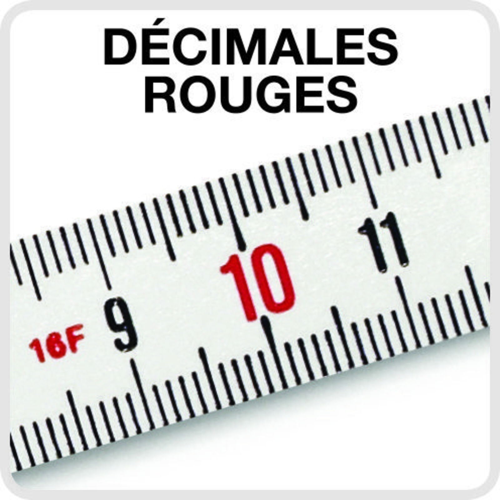 2 Mètres – Fibre De Verre – Décimales Rouges METRICA - 18012