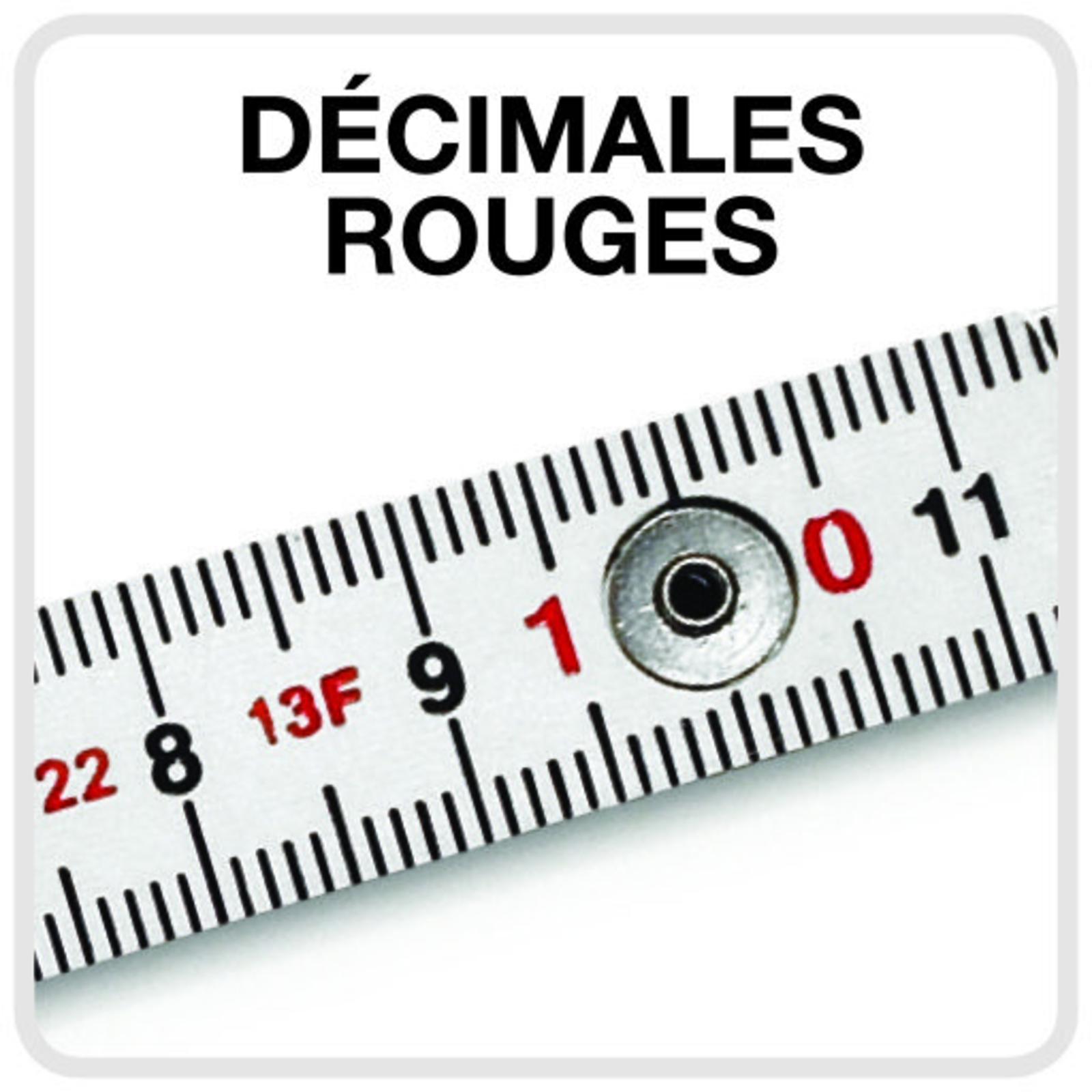 1 Mètre – Fibre De Verre – Décimales Rouges METRICA - 19043