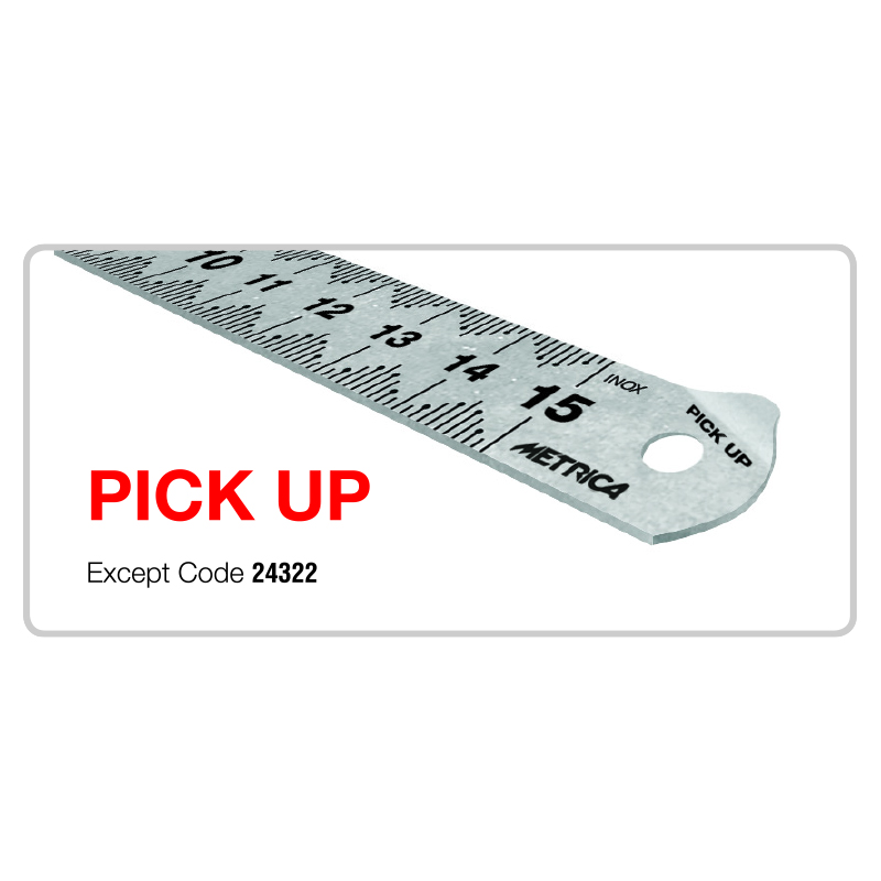 Regle flex chrom.pick up 150x15mm METRICA - 24300