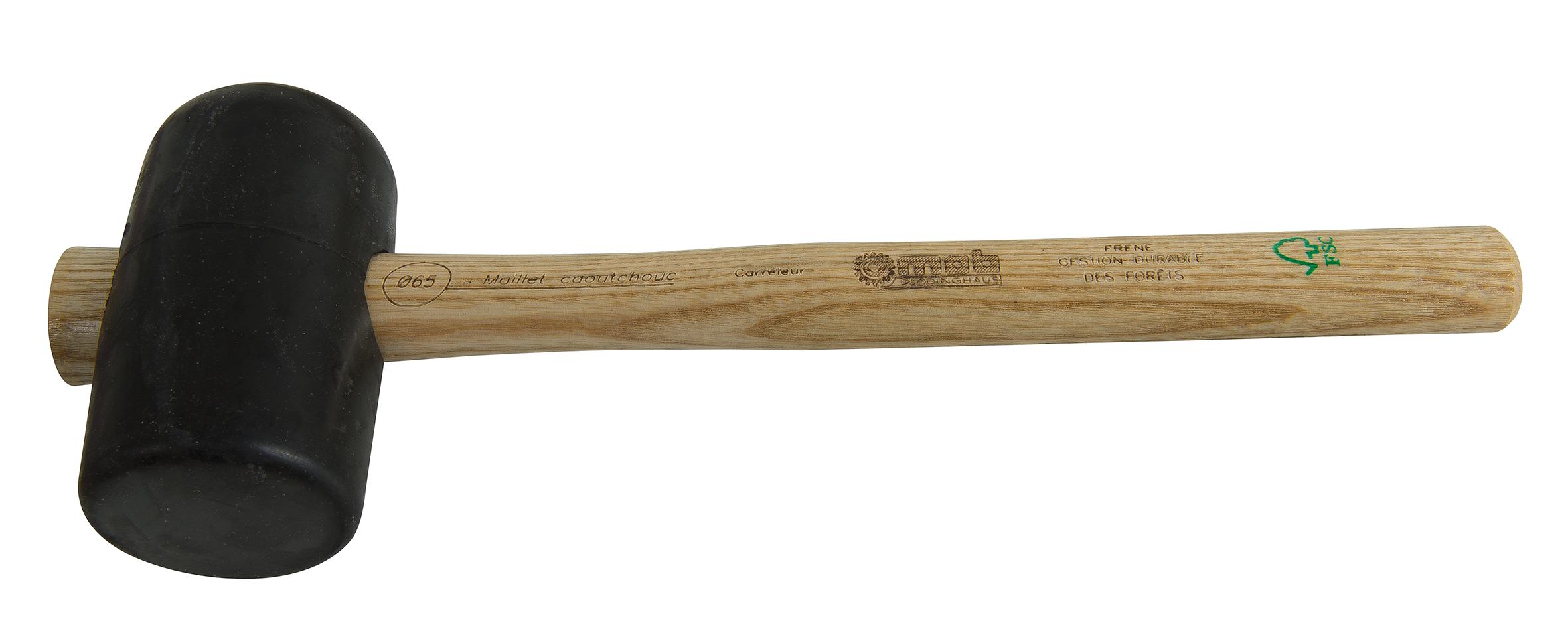 MAILLET CAOUTCHOUC CARRELEUR NOIR D65 MANCHE FRENE MOB - 0346650201
