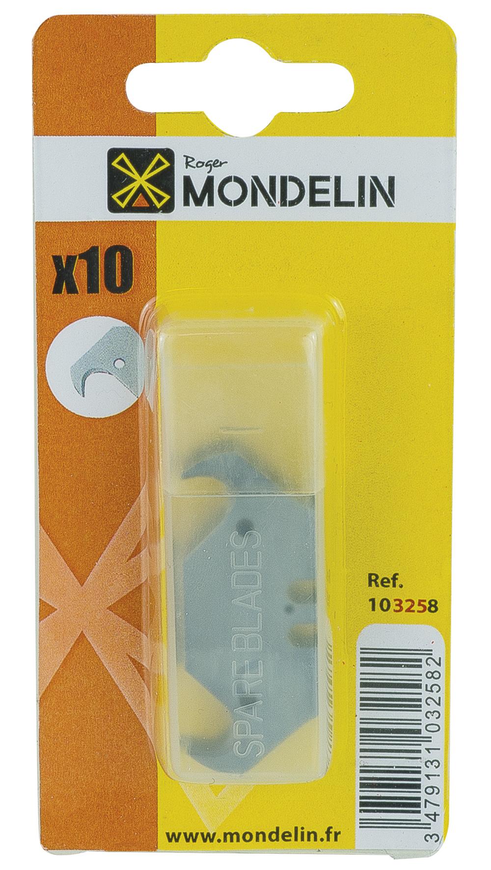 BOITE 10 LAMES CROCHET POUR COUTEAU SUR CARTE MONDELIN - 103258