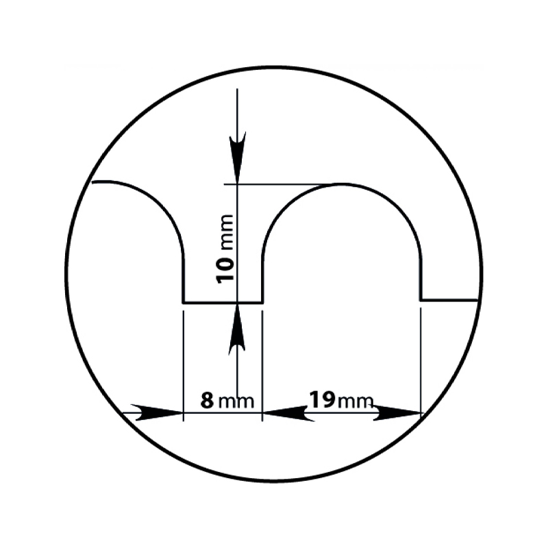 PLATOIR BIMAT DENTÉ 1/2 ROND LAME 45° - MONDELIN - 236681