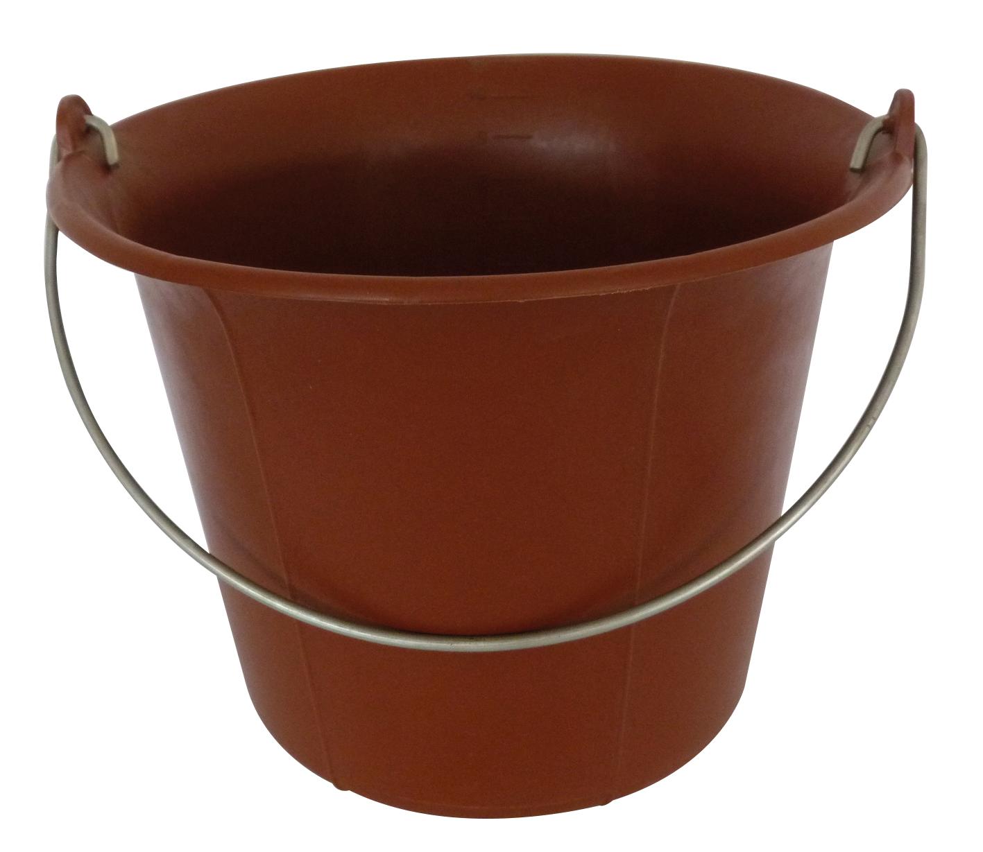 SEAU 11L ROUGE PLASTIQUE FOND PLAT ANSE 5,3 MONDELIN - 341060