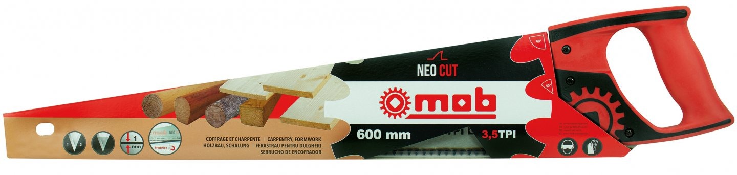 Scie égoïne de coffrage et charpente Neocut 600mm 3,5 TPI Ép 1mm - MOB OUTILLAGE - 6322600001